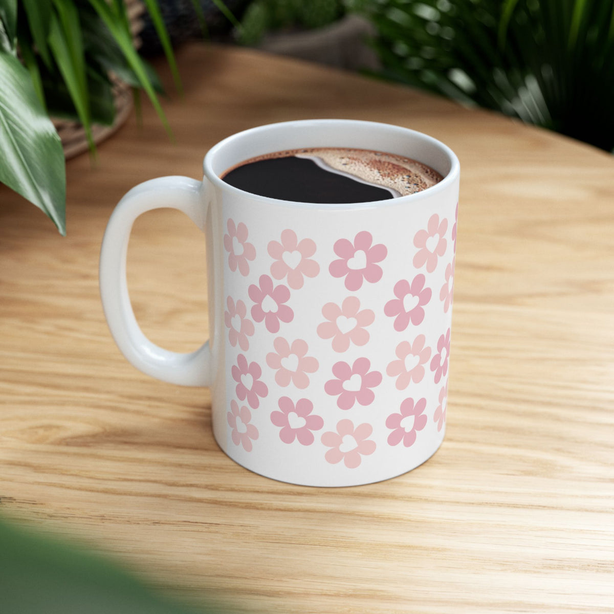 Pink Heart Daisies Mug — Cute Valentine’s Day Coffee Cup (11oz & 15oz) - Sydney So Sweet