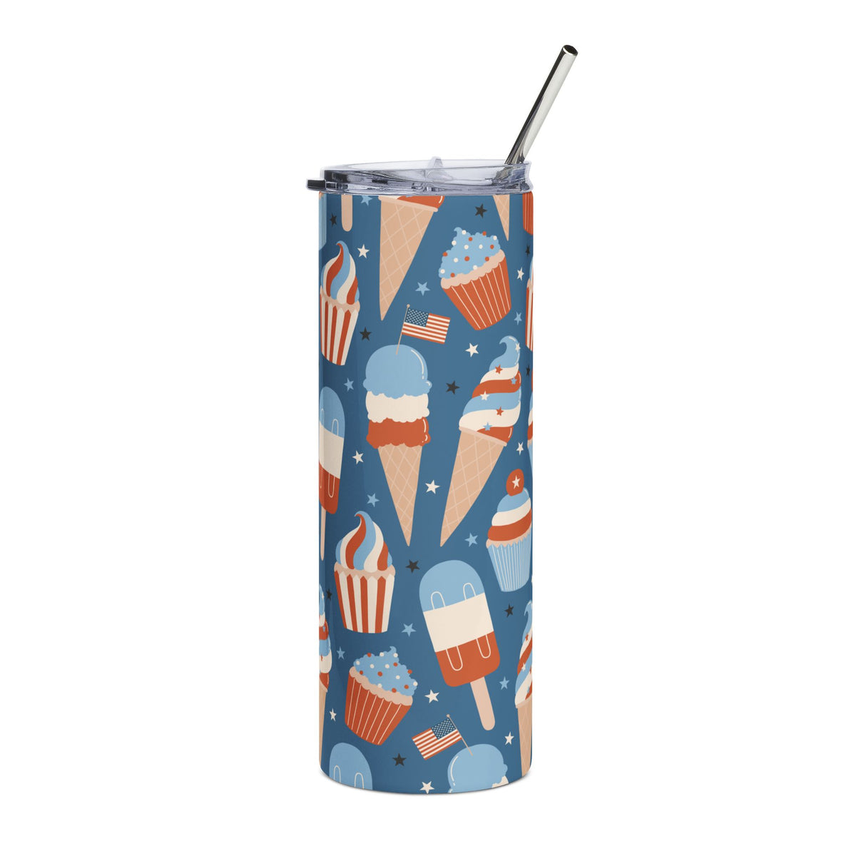 Sweet Land of Liberty Ice Cream Patriotic 20oz Stainless Steel Tumbler Insulated Travel Cup