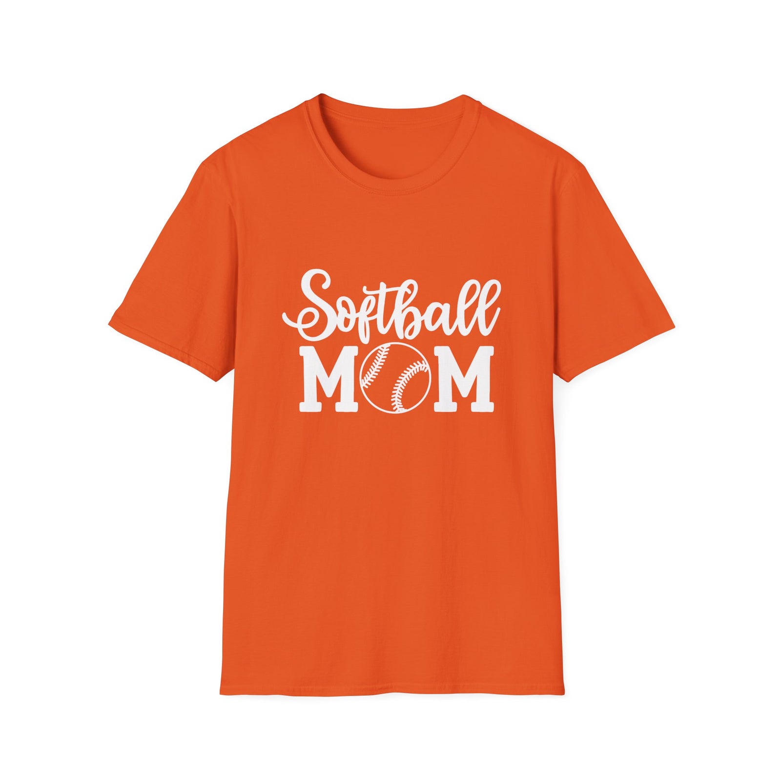 Softball Mom Classic Graphic T-Shirt Cute Sports Mom Tee (12 Team Colors)
