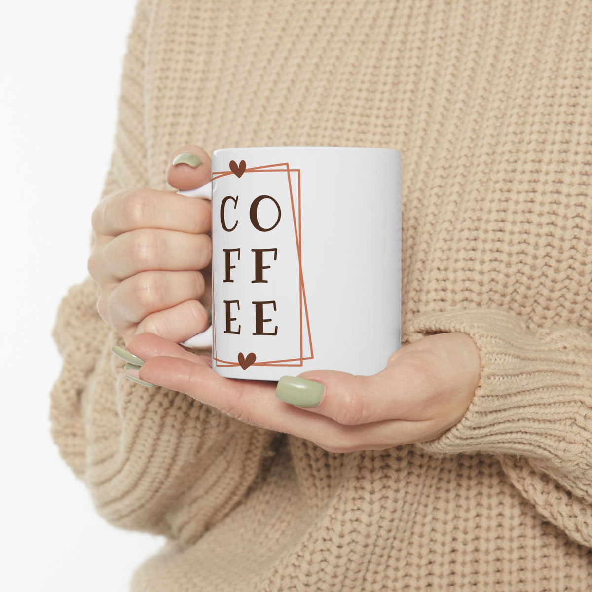 Coffee Minimalist Frame Design Cute Ceramic Mug Coffee Cup (11oz & 15oz)