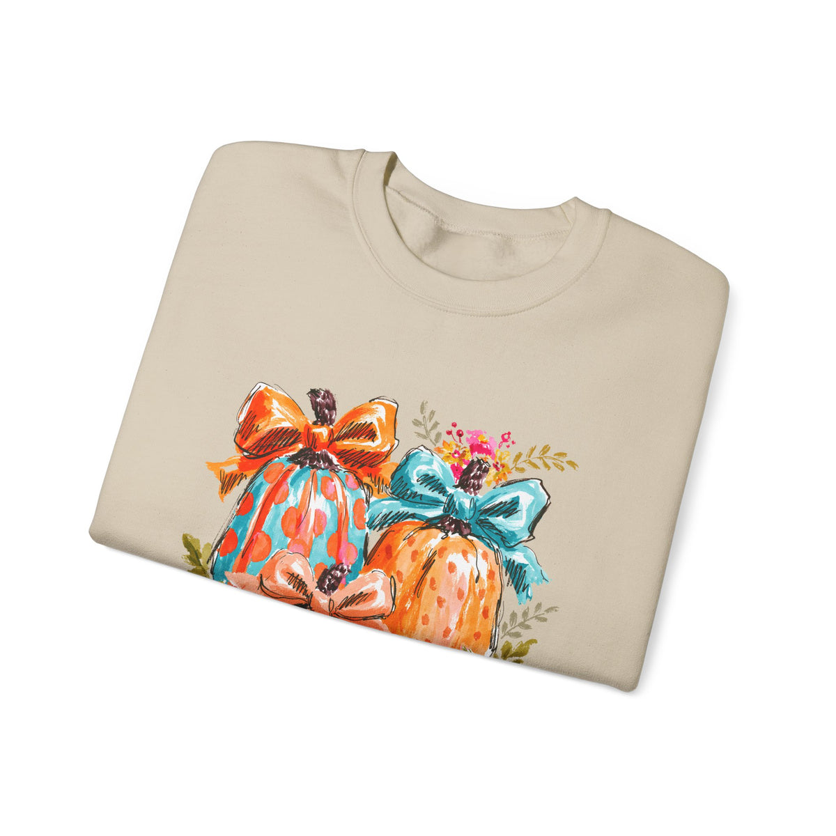 Floral Preppy Coquette Fall Pumpkin Sweatshirt Cute Watercolor Graphic Pullover