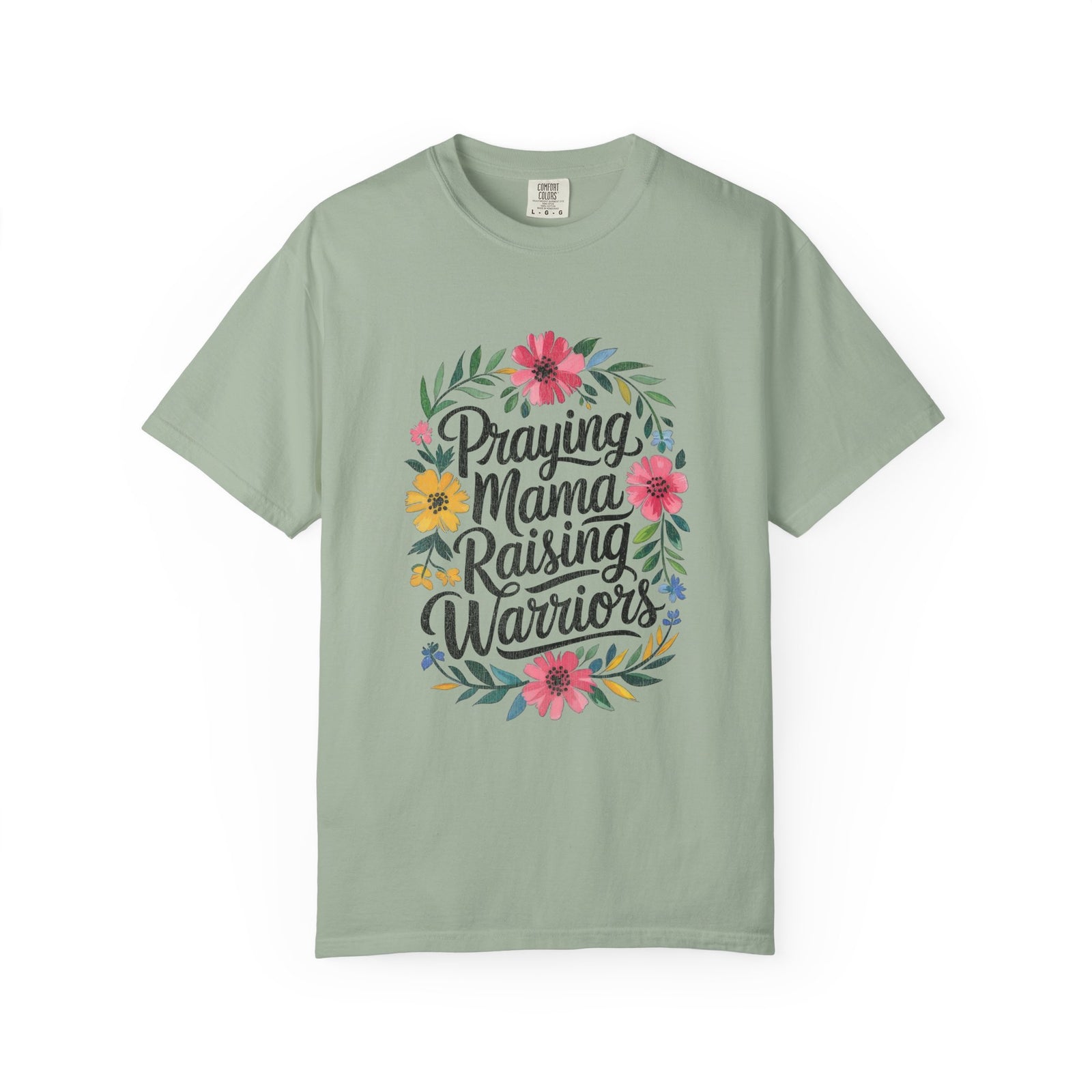 Praying Mama Raising Warriors T-Shirt Cute Floral Mom Graphic Tee