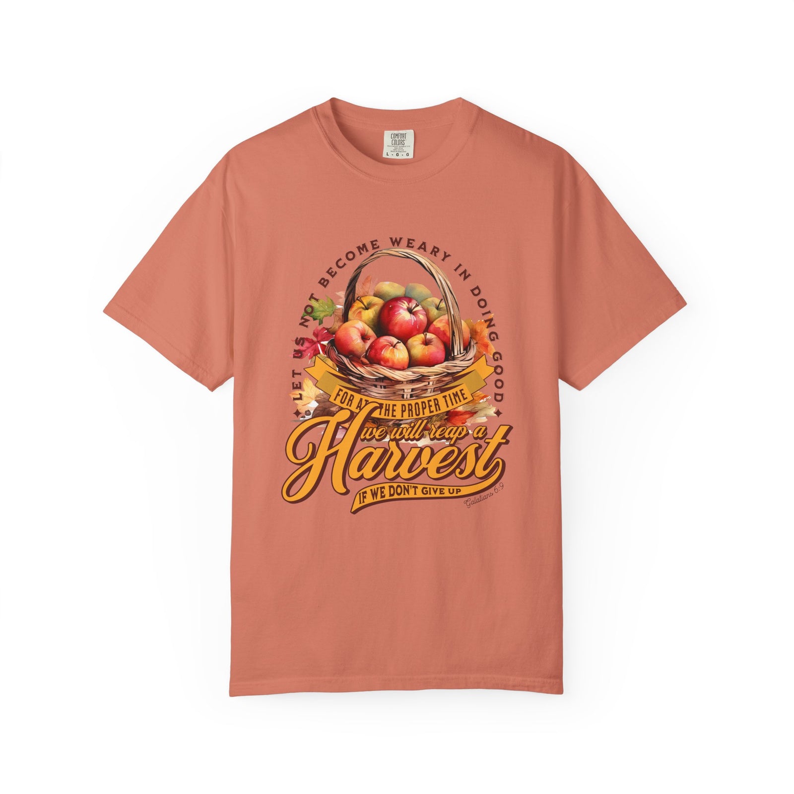 Let Us Not Become Weary Harvest Apples T-Shirt Christian Rustic Fall Tee