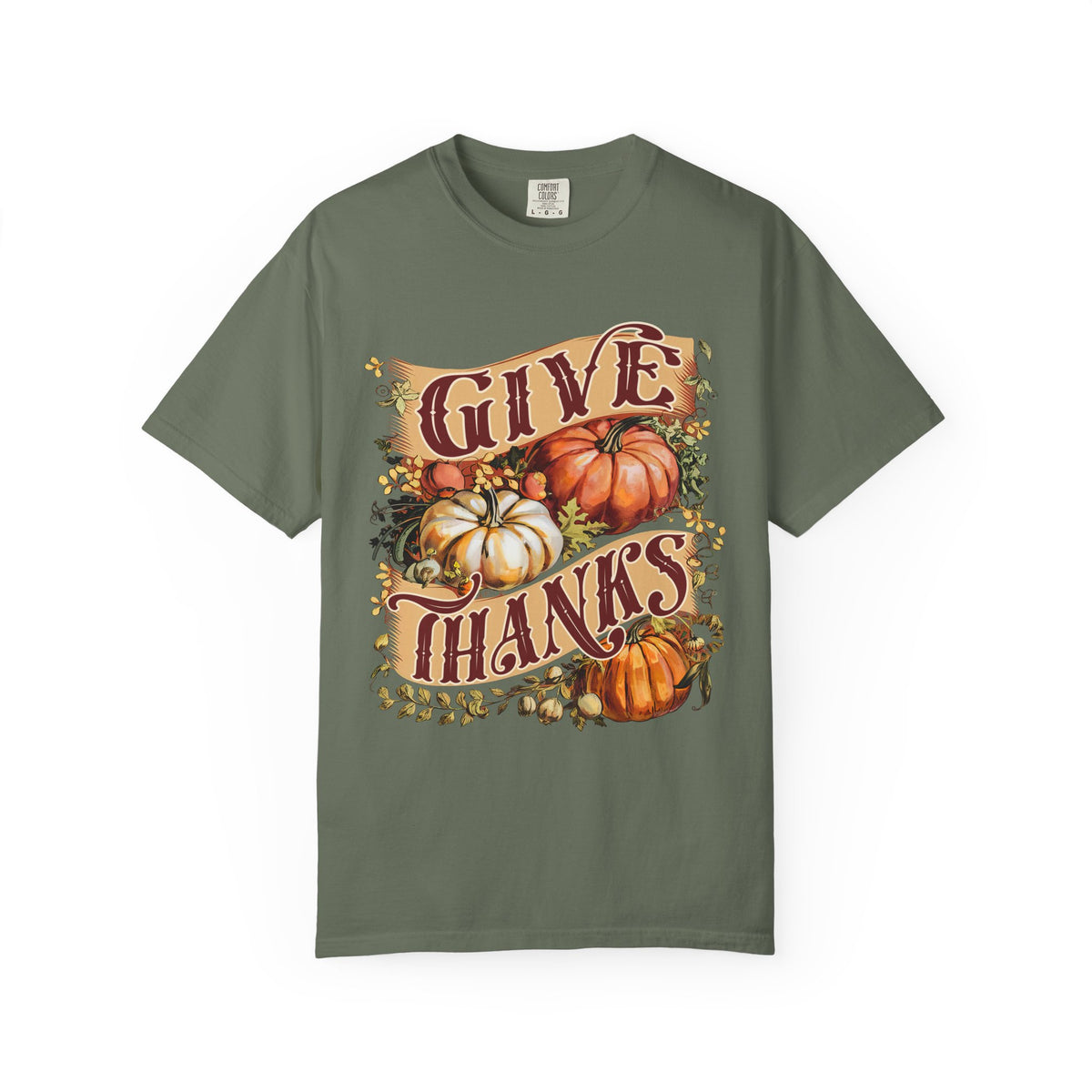 Give Thanks Pumpkin T-Shirt Vintage Thanksgiving Harvest Graphic Tee