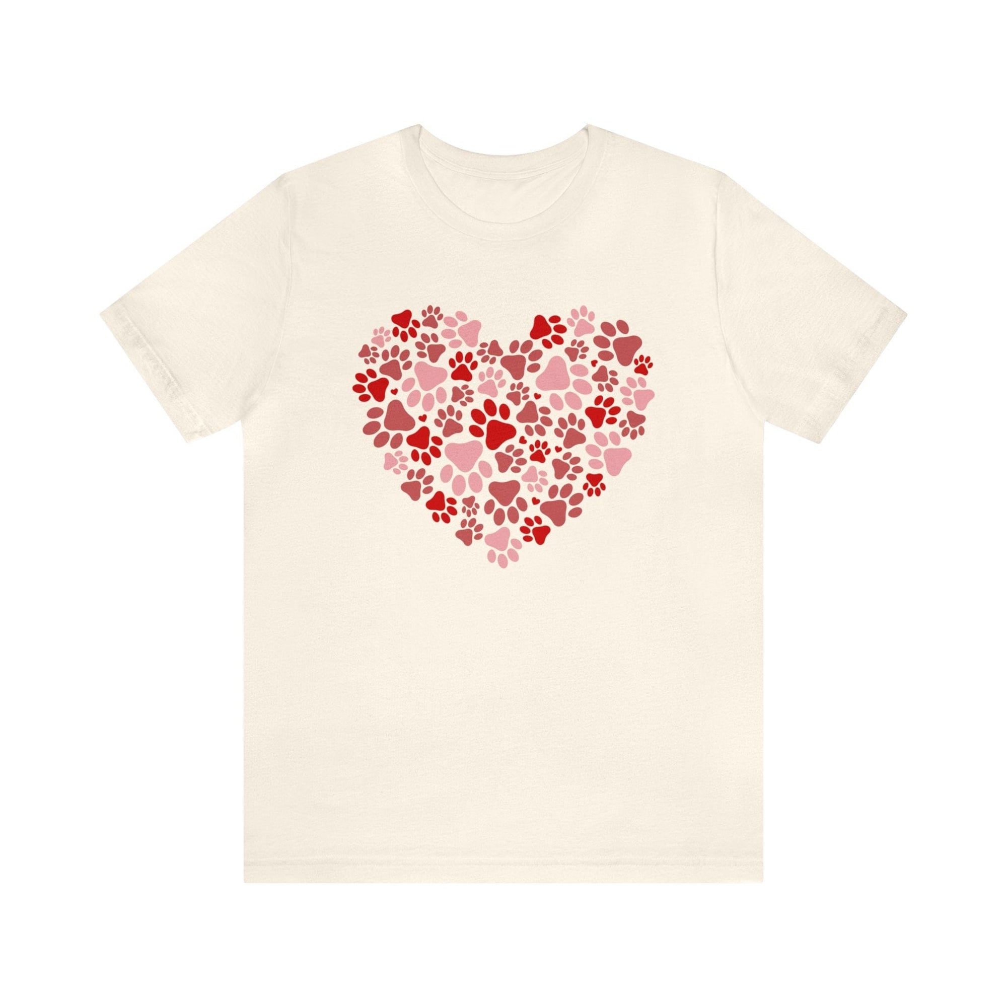 Dog Paw Heart Dog Mom Valentine's Day Short Sleeve Graphic T-Shirt - Sydney So Sweet