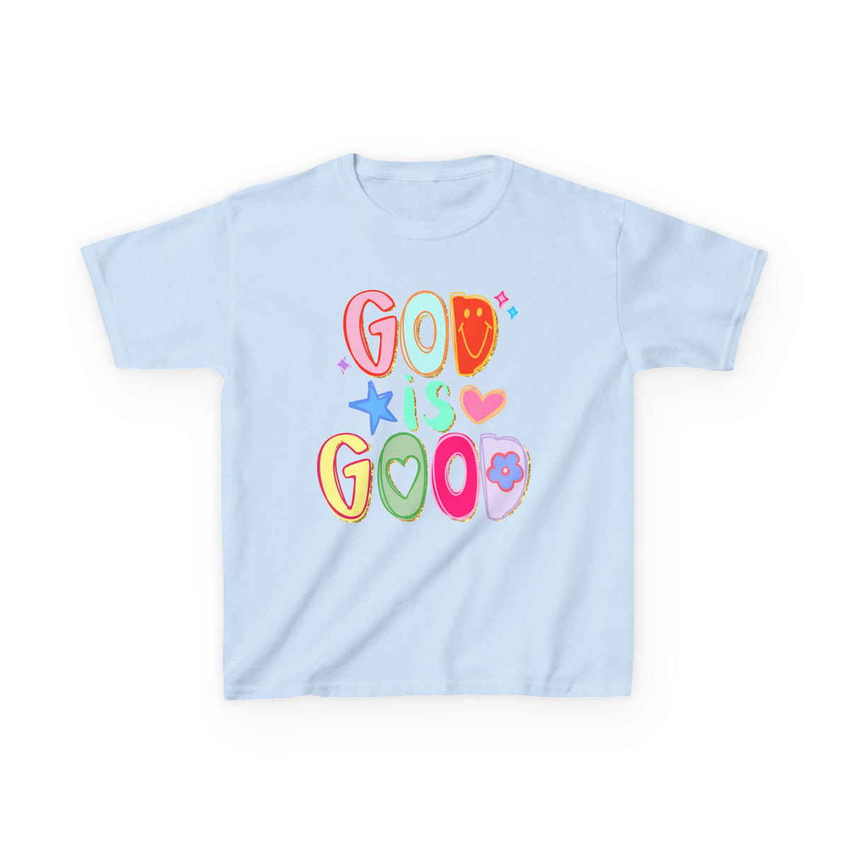 God Is Good Colorful Kids T-Shirt Youth Christian Faith Graphic Tee
