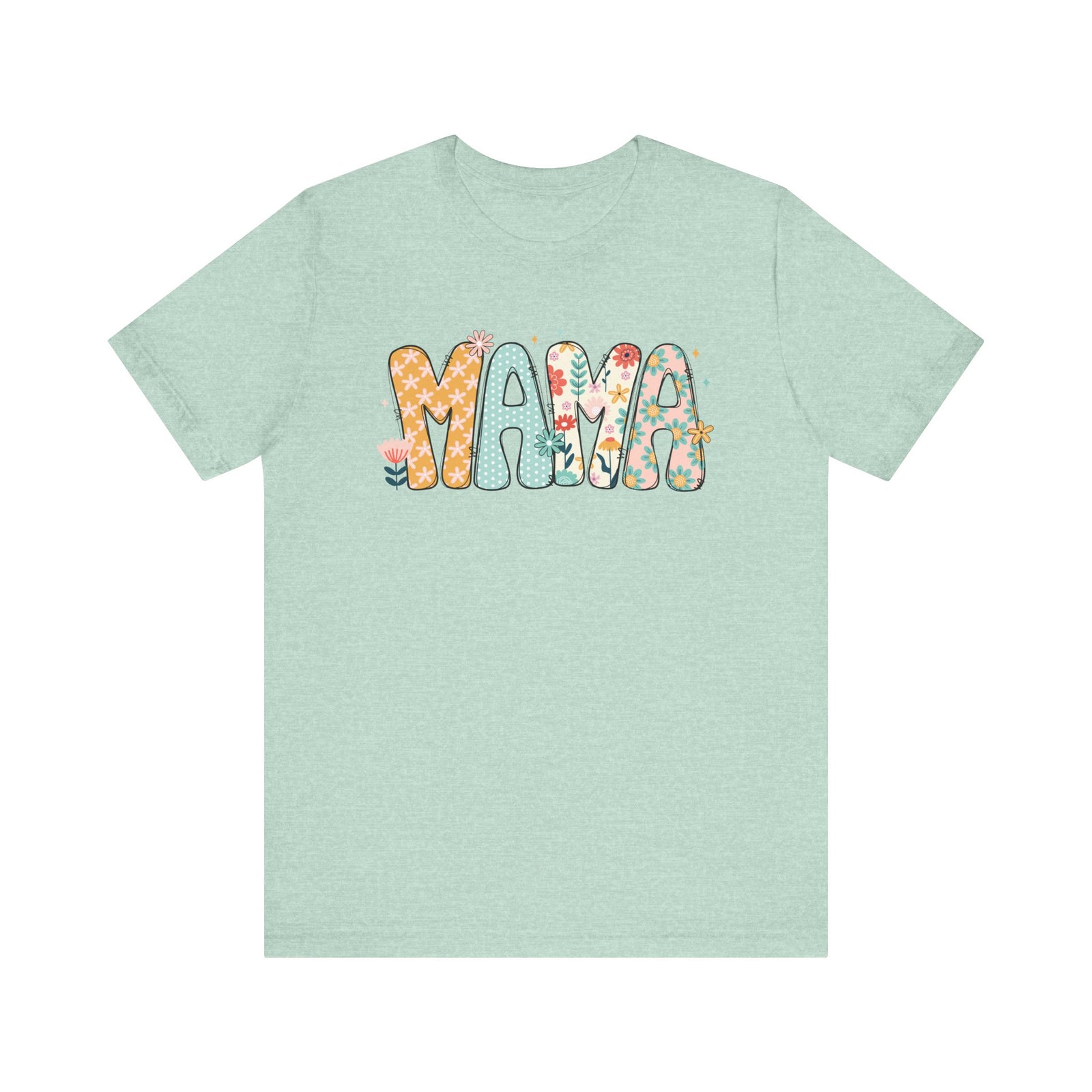 Floral Mama Women's Graphic Tee Flower Mom T-Shirt