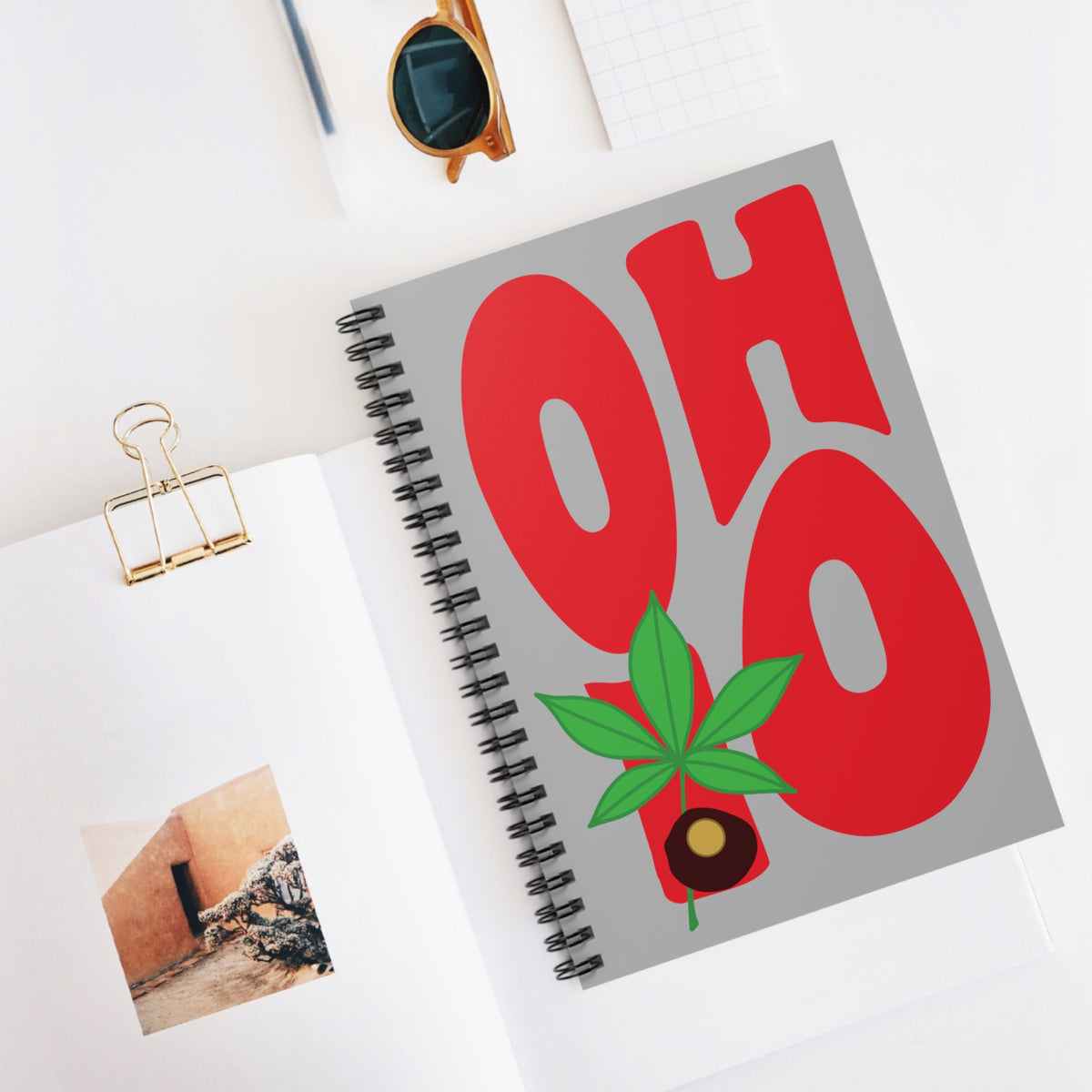 OH-IO Buckeye State Ohio Spiral Ruled Notebook Journal