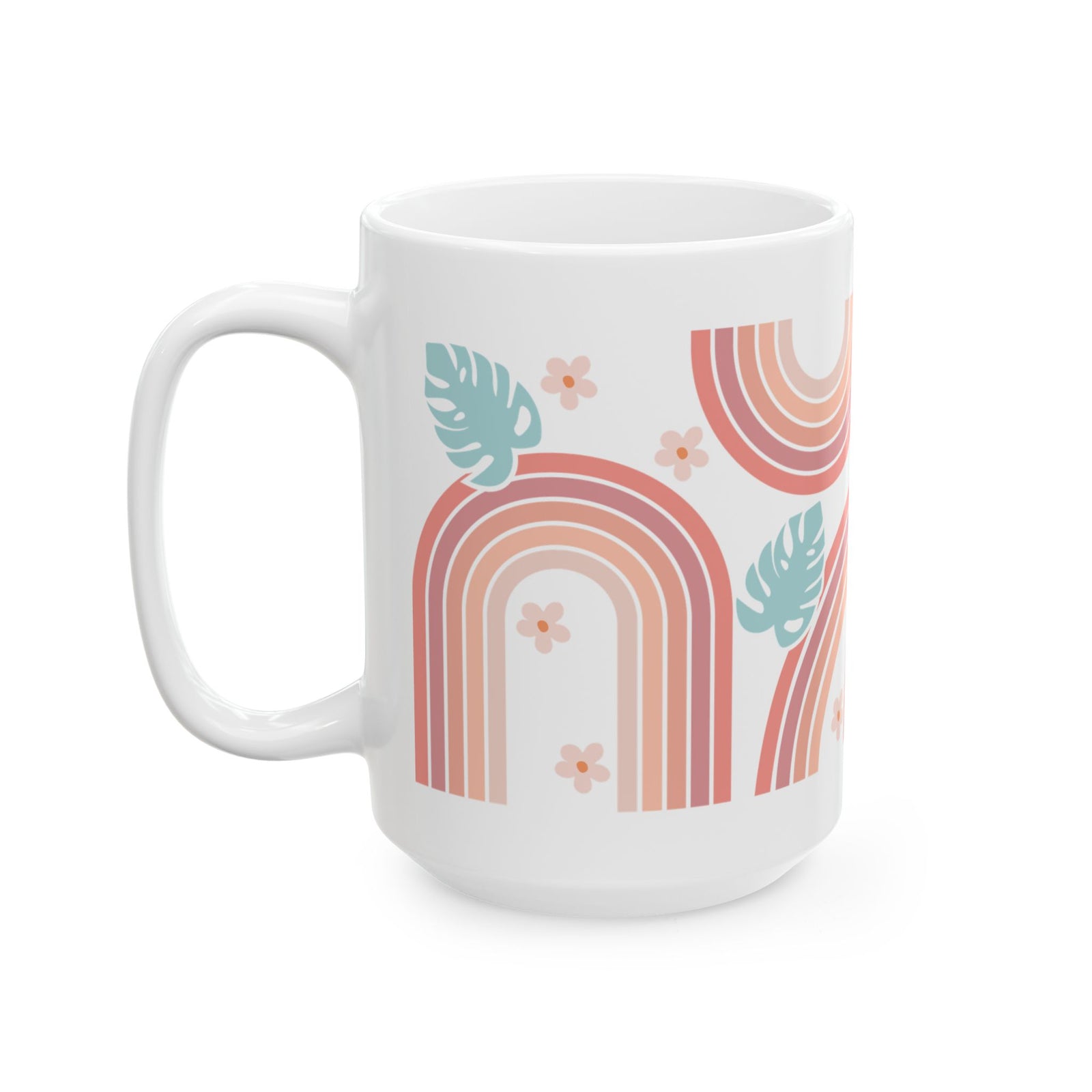 Boho Retro Rainbow Cute Ceramic Mug Coffee Cup (11oz & 15oz)