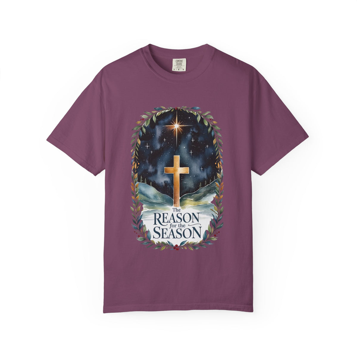 The Reason for the Season Christmas T-Shirt Christian Cross Graphic Tee
