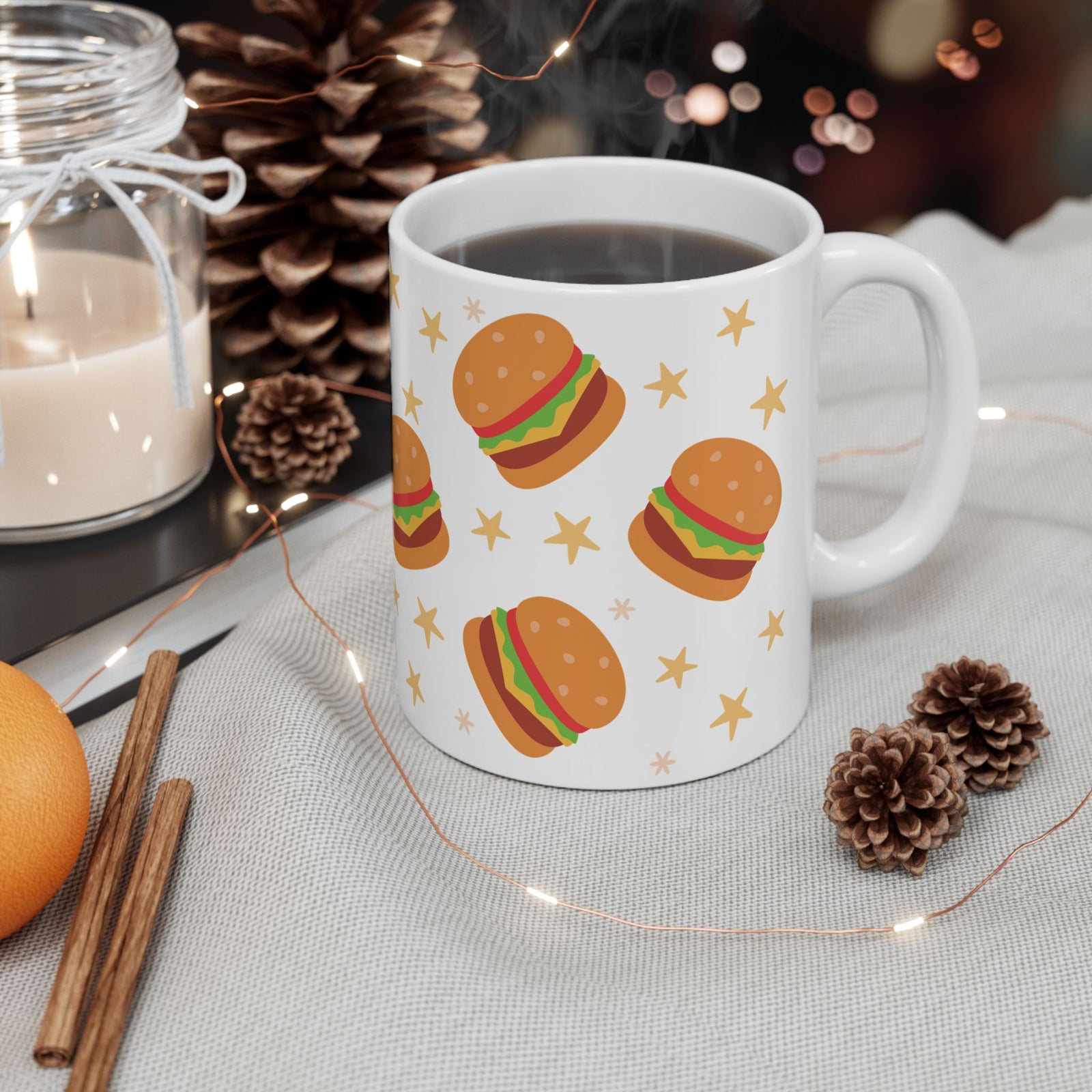Burgers Cute Ceramic Mug Coffee Cup (11oz & 15oz)