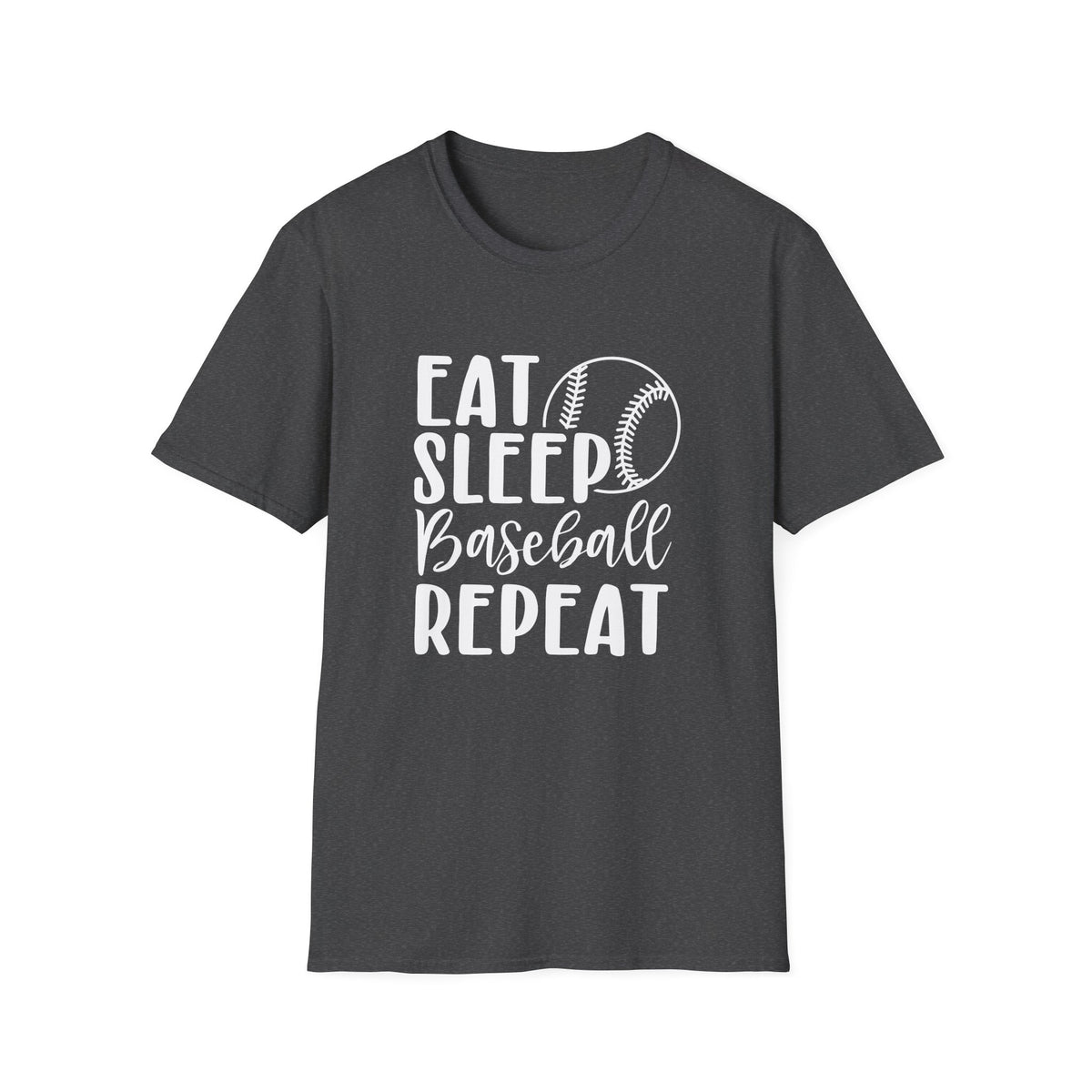 Eat Sleep Baseball Repeat Graphic T-Shirt Cute Sports Mom Tee (12 Team Colors)