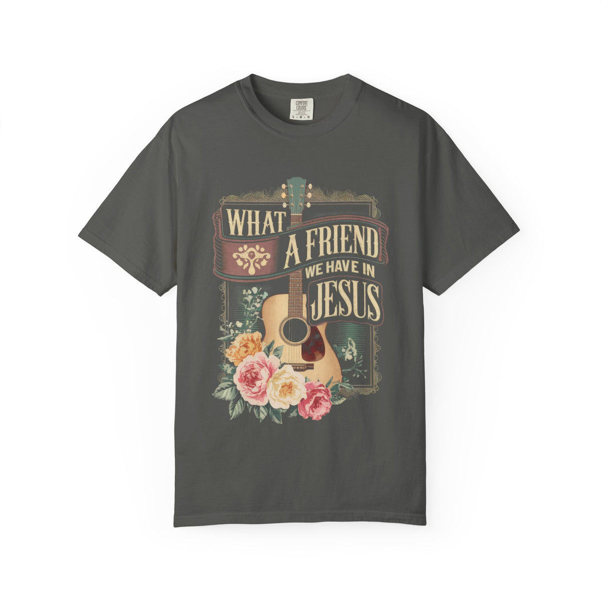 What a Friend We Have in Jesus Floral Vintage Tee Christian Guitar T-Shirt
