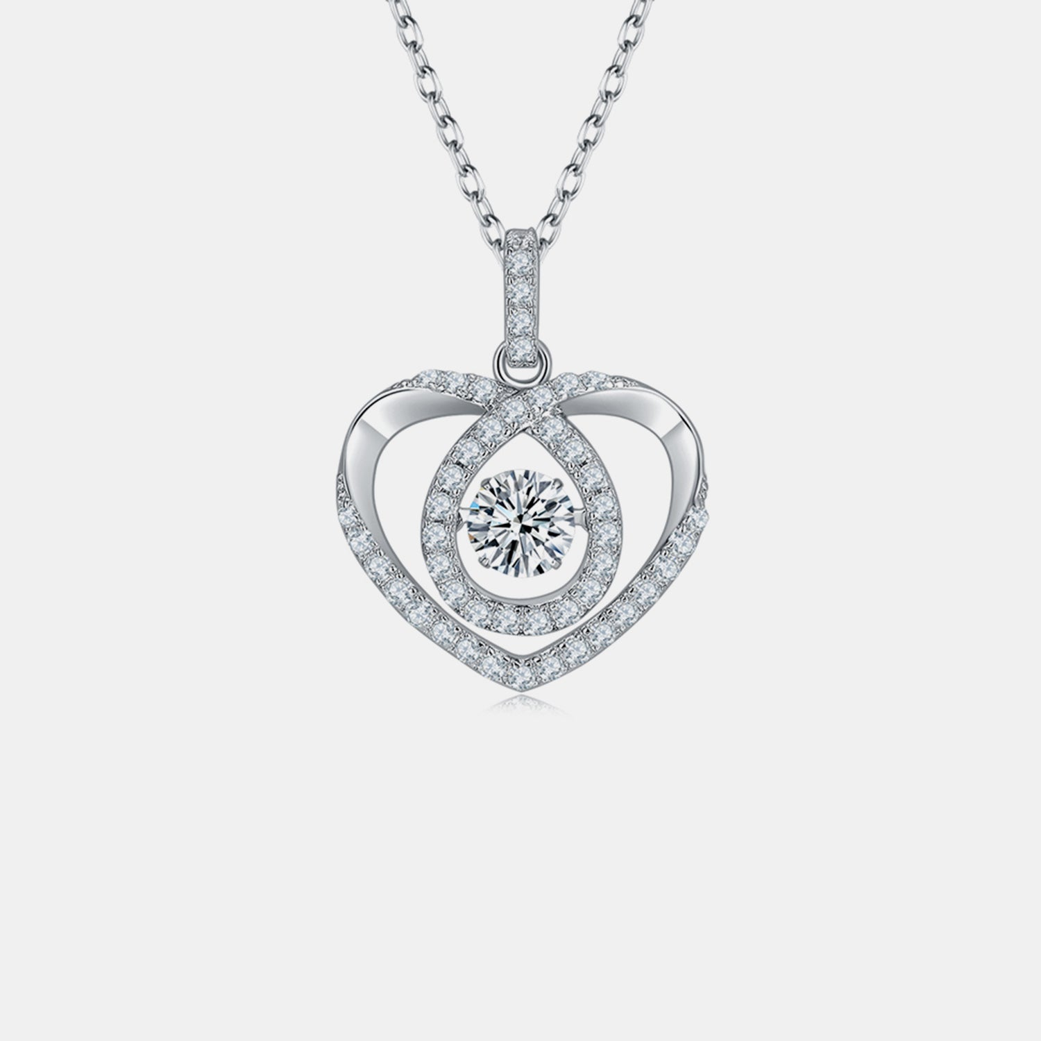 Moissanite 925 Sterling Silver Heart Shape Necklace - Sydney So Sweet