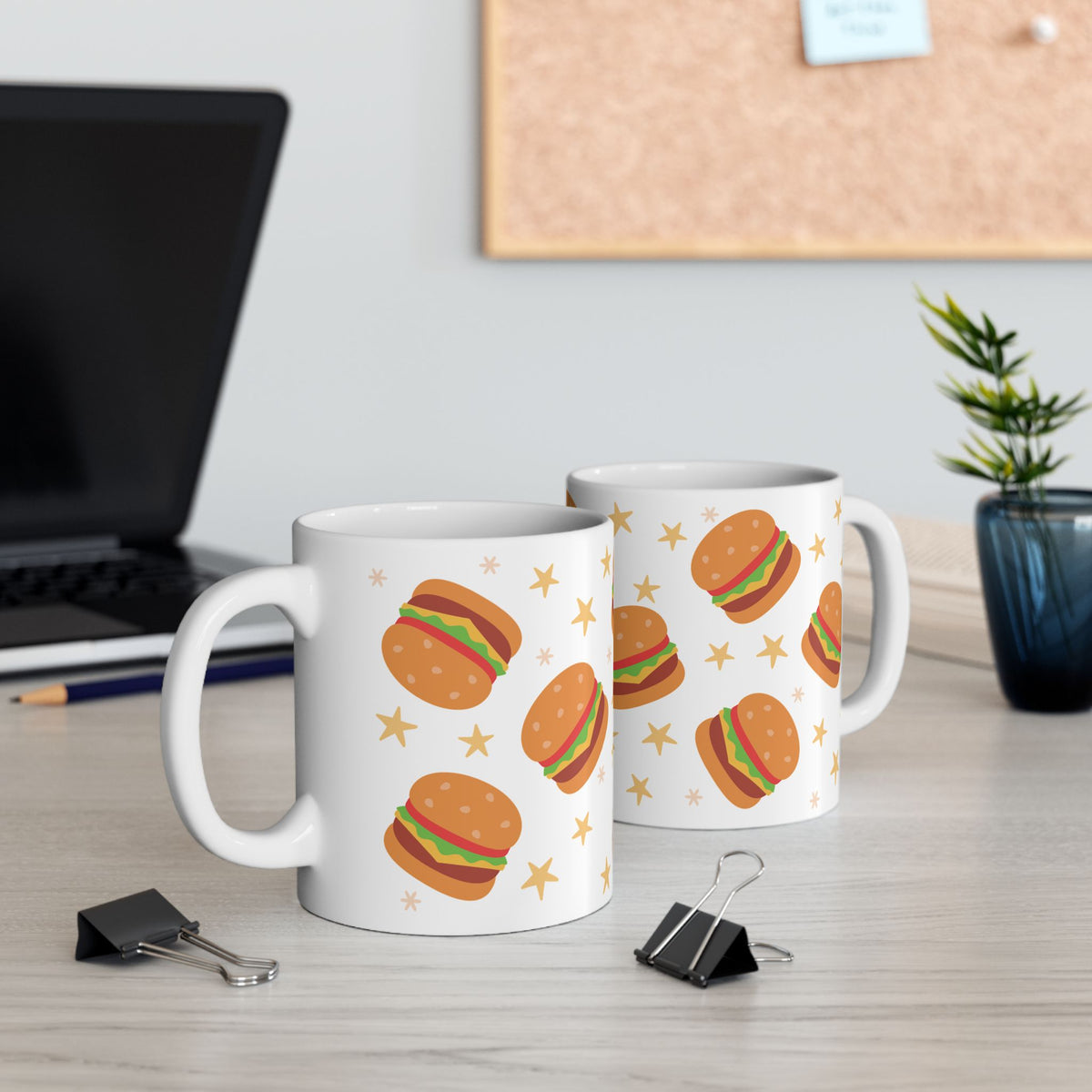 Burgers Cute Ceramic Mug Coffee Cup (11oz & 15oz)