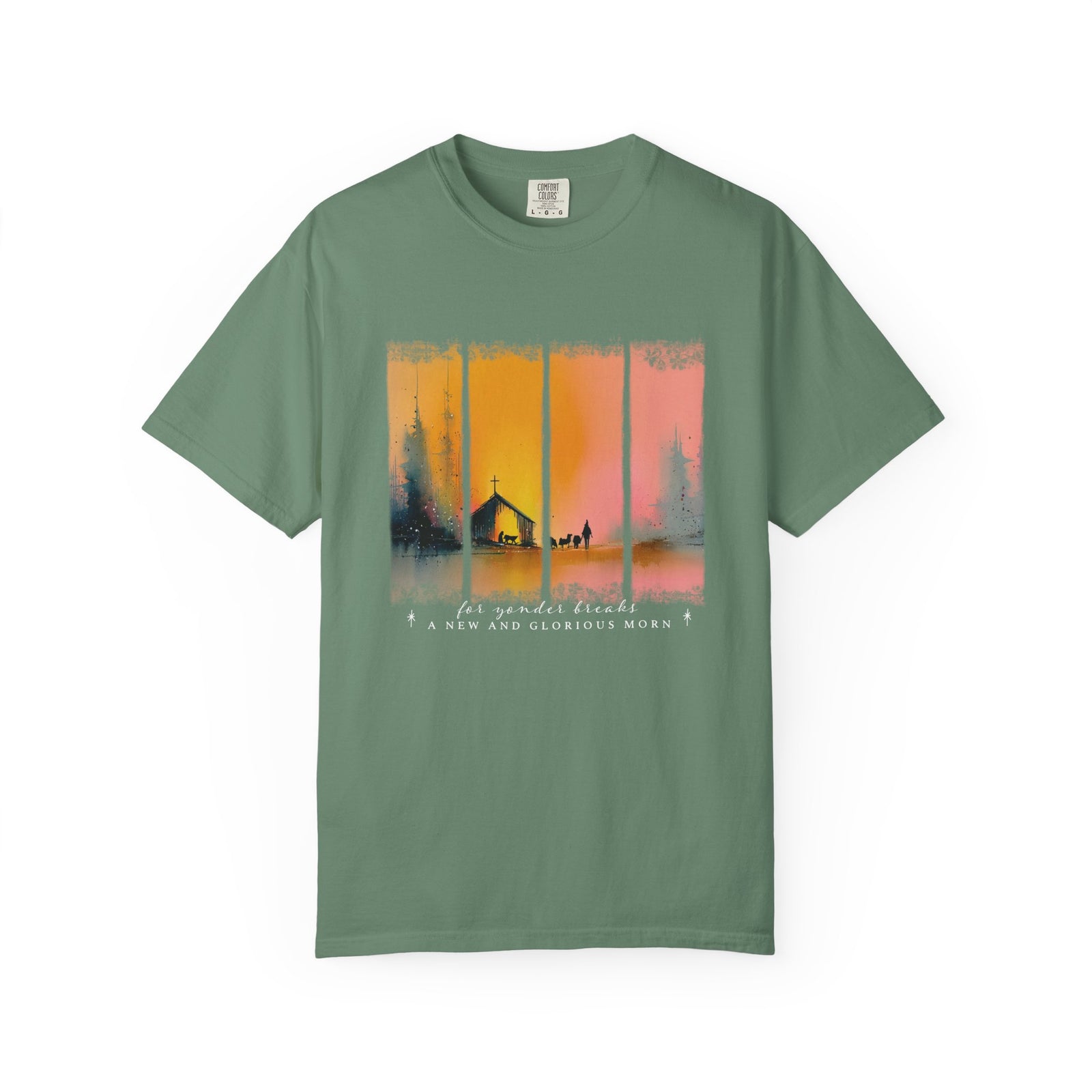 For Yonder Breaks a New & Glorious Morn Christmas T-Shirt Christian Graphic Tee