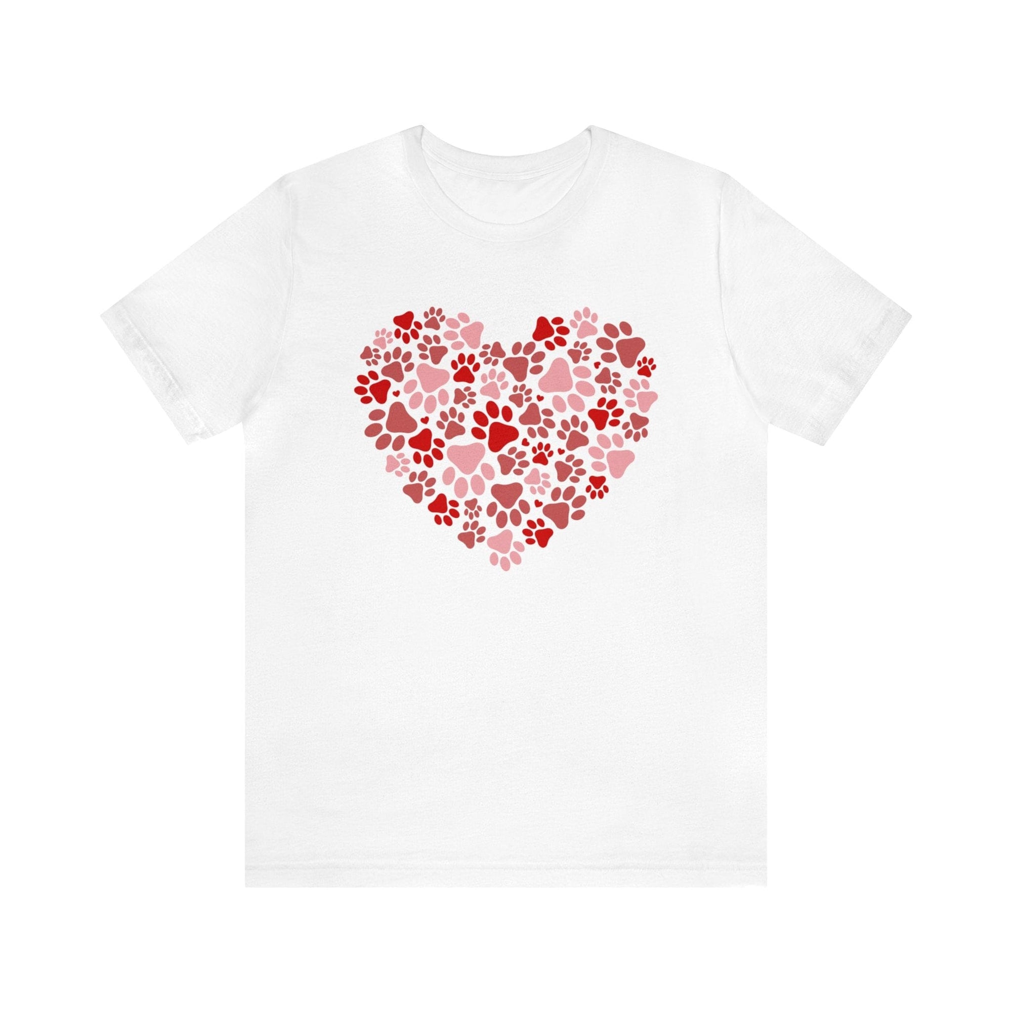 Dog Paw Heart Dog Mom Valentine's Day Short Sleeve Graphic T-Shirt - Sydney So Sweet