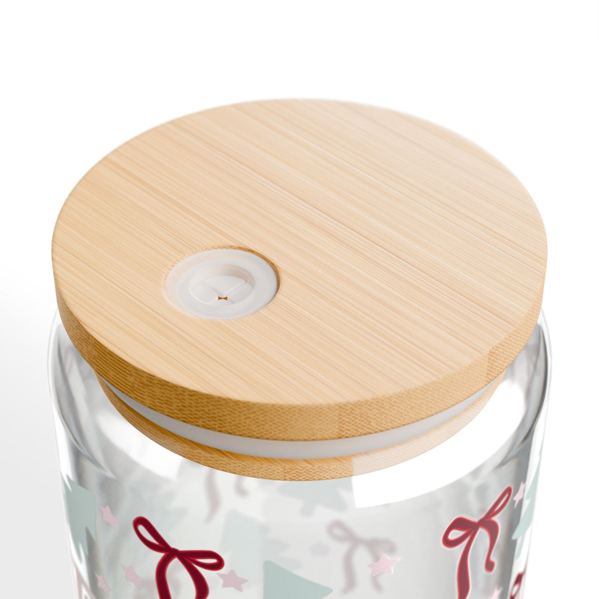 Jingle Juice Christmas Glass 16oz Reusable Drink Jar with Lid & Straw