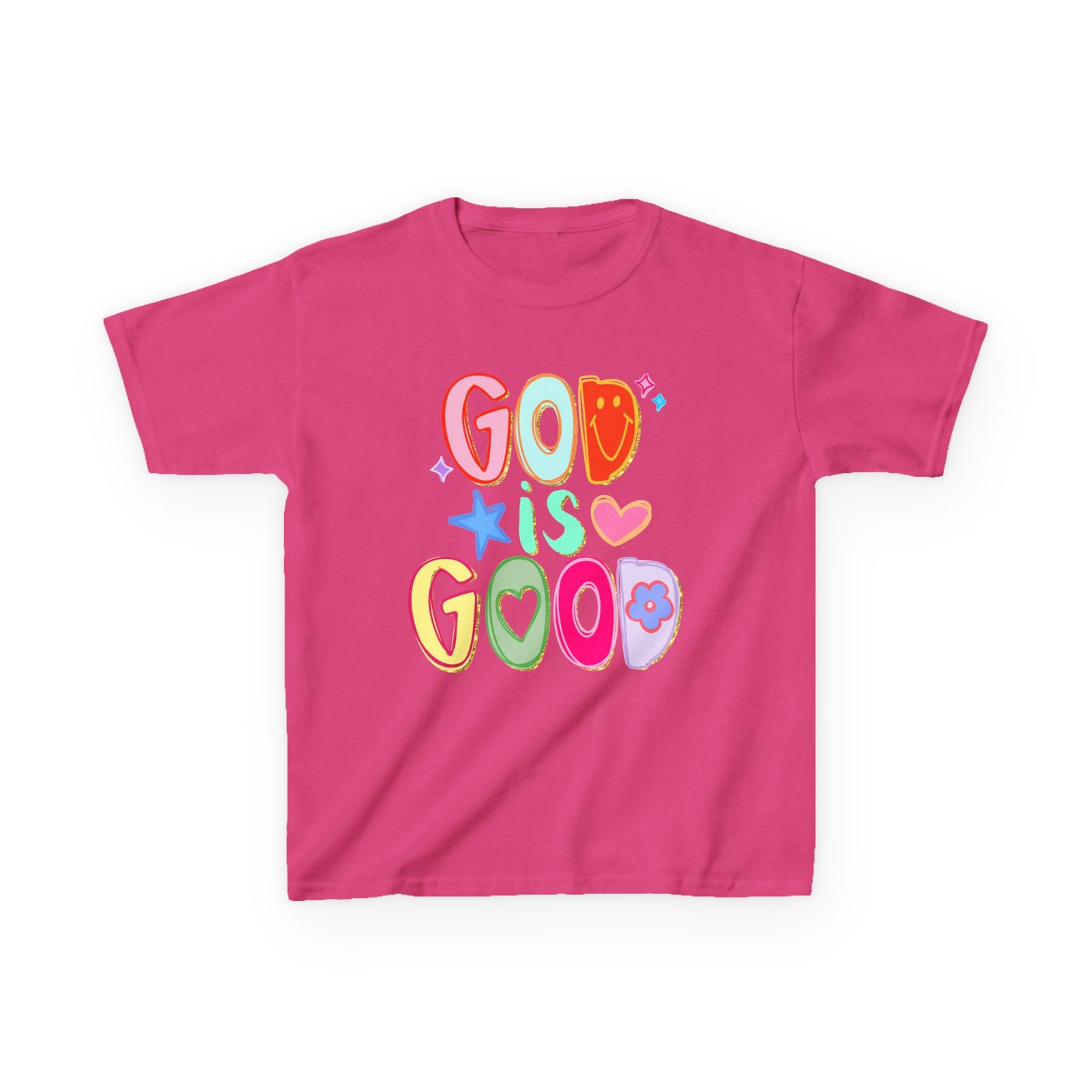 God Is Good Colorful Kids T-Shirt Youth Christian Faith Graphic Tee