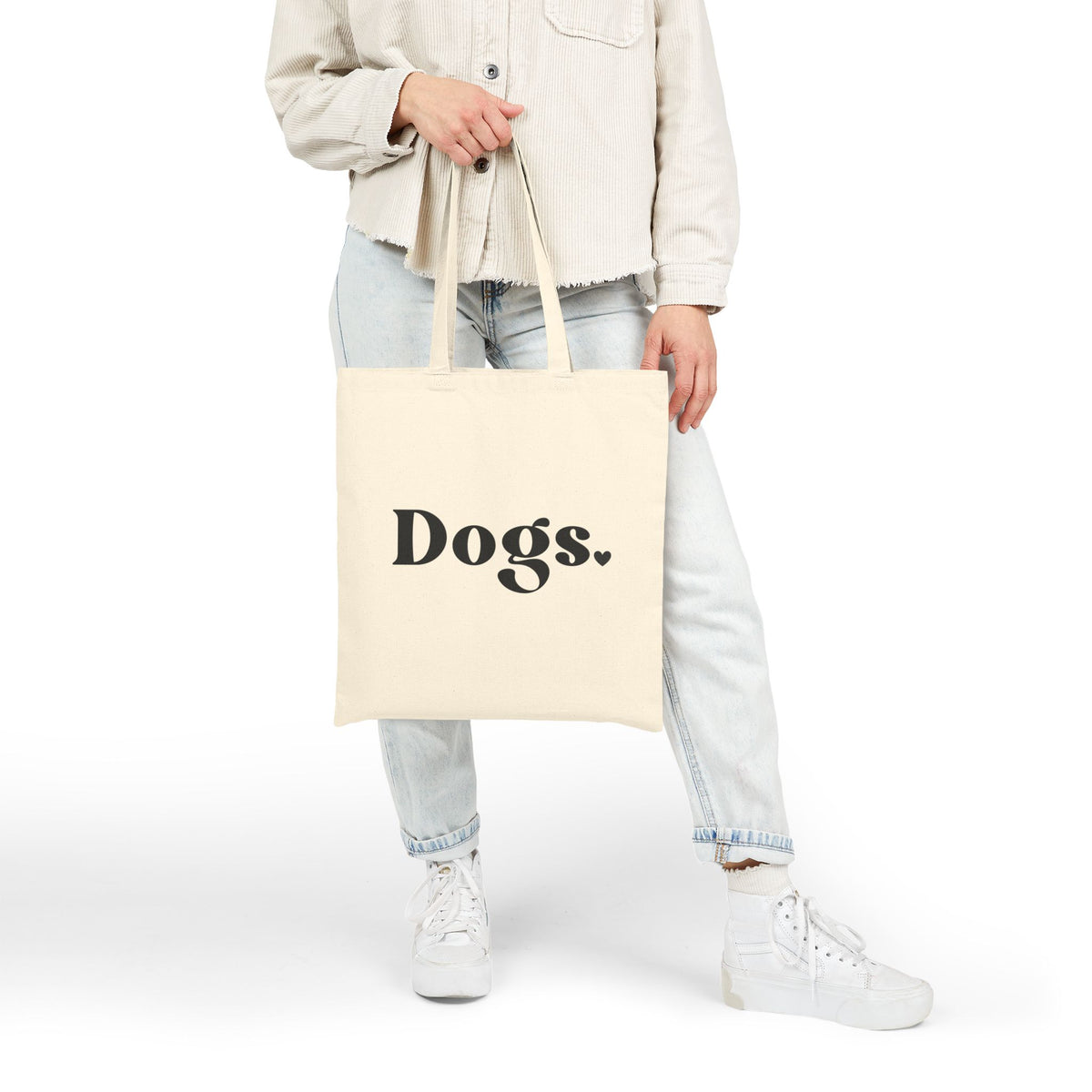 Dogs Period Dog Mom Heart Cotton Canvas Tote Bag
