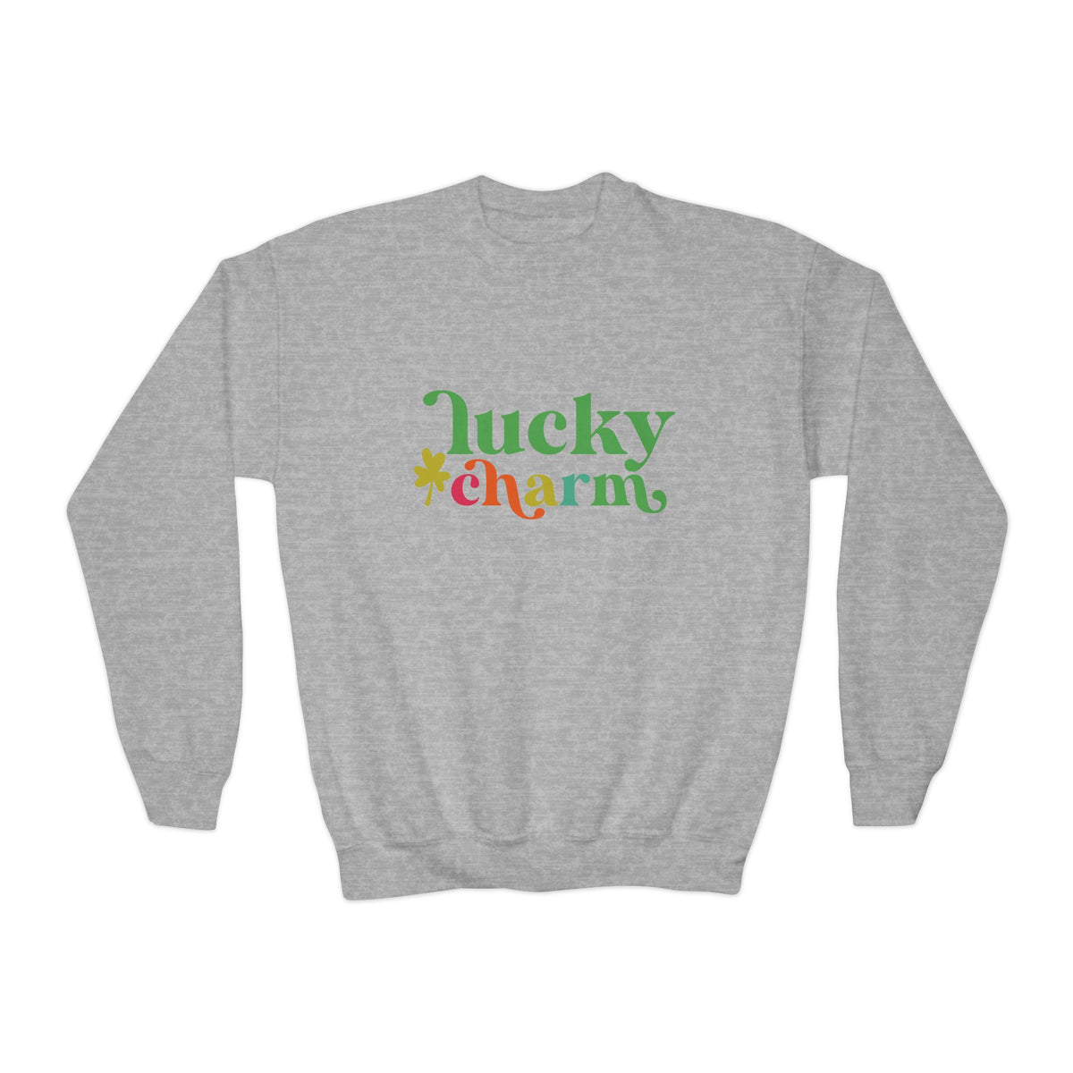 Lucky Charm Shamrock St. Patrick's Day Kids' Crewneck Graphic Sweatshirt