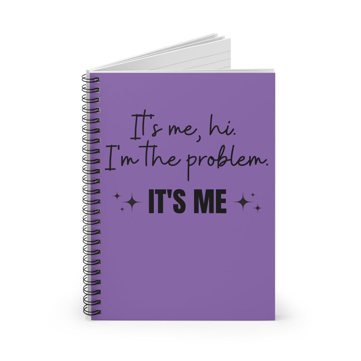 It's Me I'm the Problem Purple Spiral Notebook Funny Self-Aware Ruled Journal