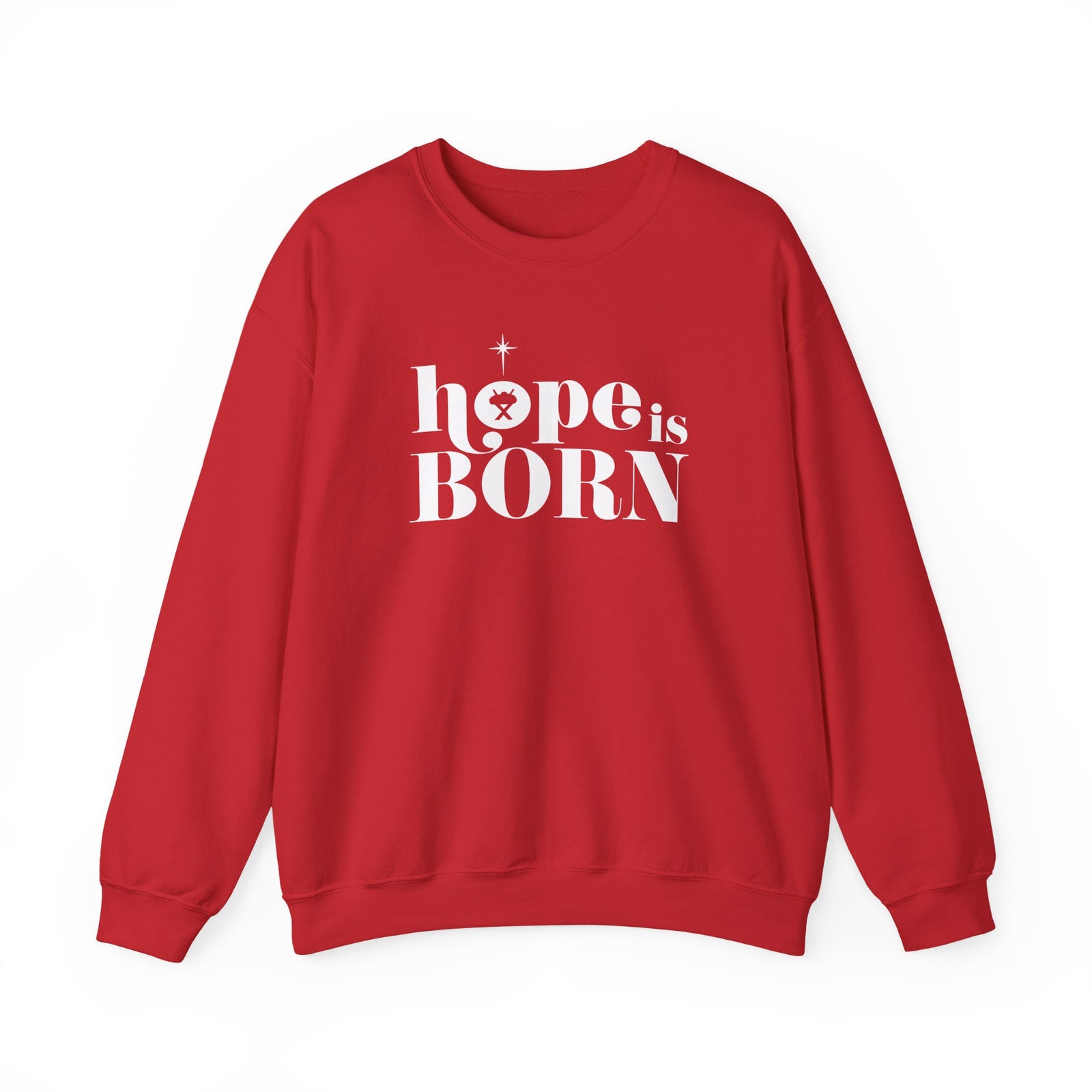 Hope is Born Nativity Christmas Season Crewneck Unisex Sweatshirt