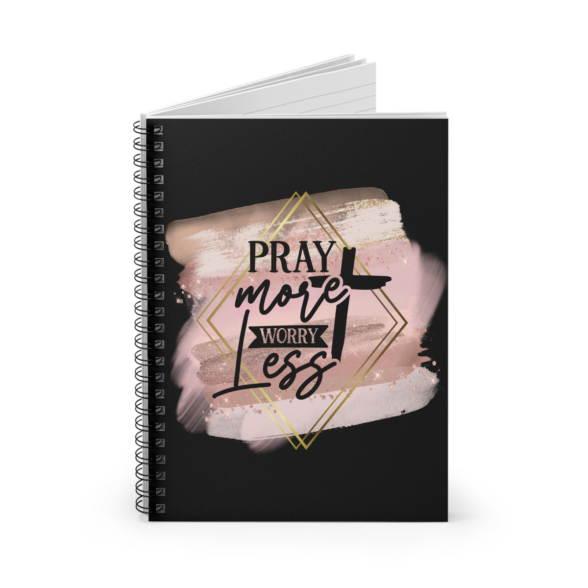 Pray More Worry Less Spiral Notebook Ruled Journal for Faith & Reflection