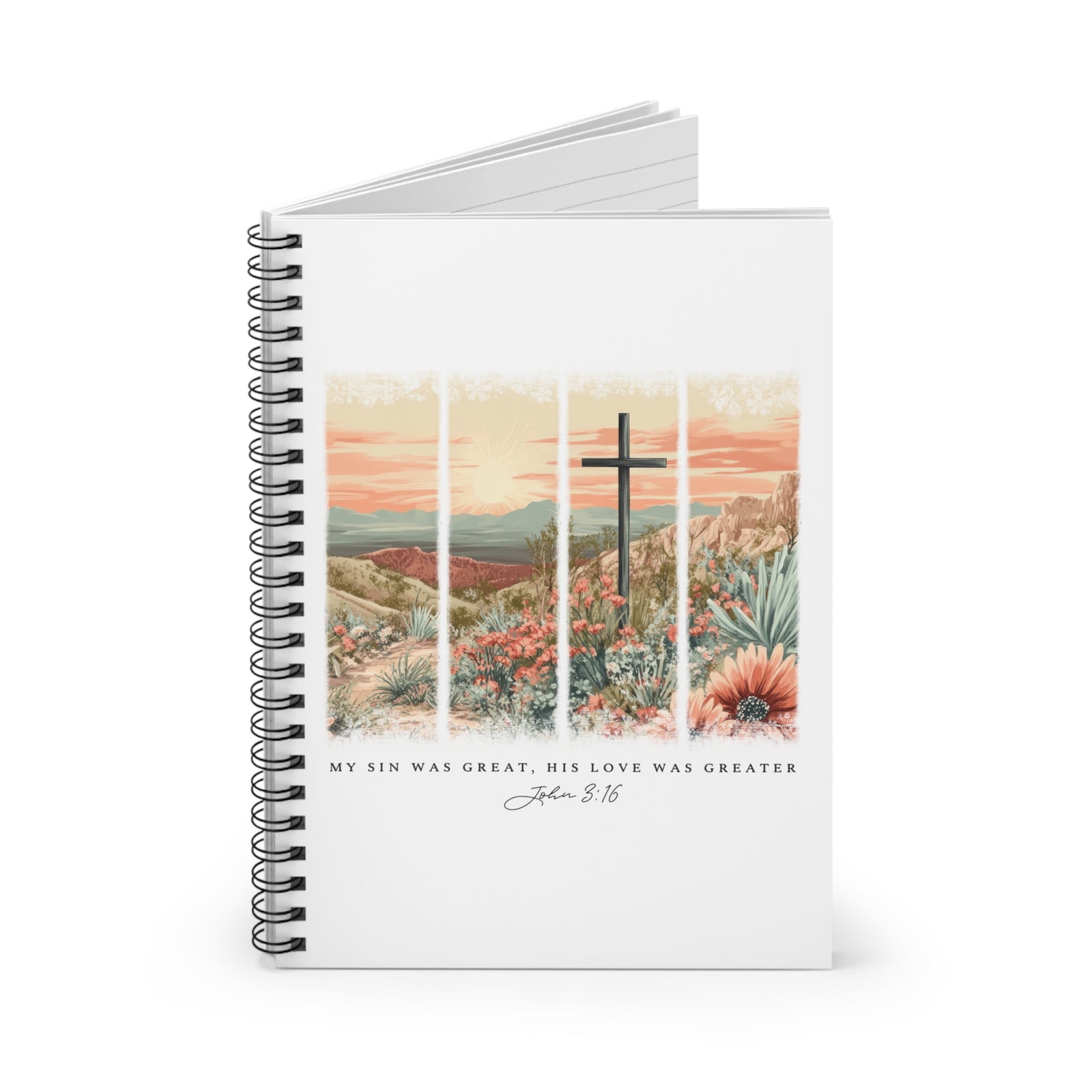 My Sin Was Great His Love Was Greater Christian Spiral Notebook Ruled Journal