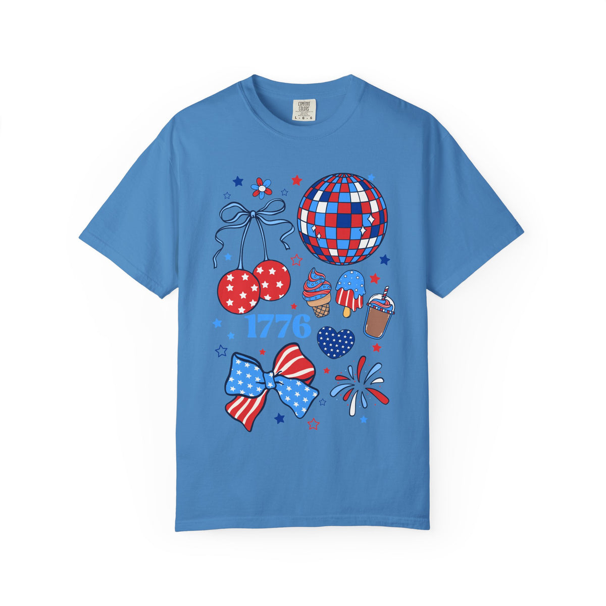 1776 Patriotic Graphic T-Shirt Americana 4th of July Icons Tee