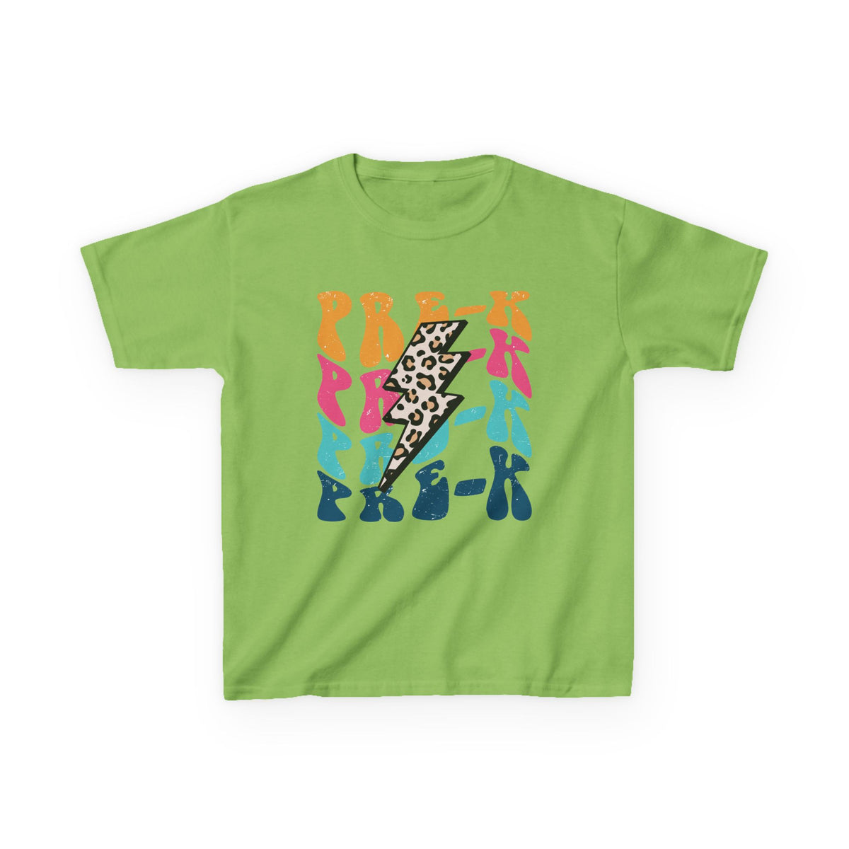 Pre-K Grade Leopard Lightning Graphic Tee Back-to-School Preschool Kids T-Shirt