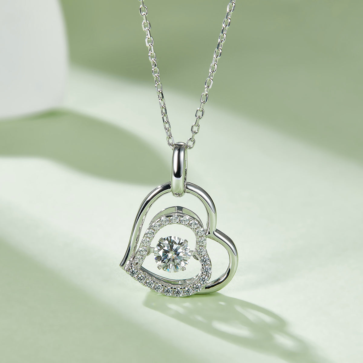 Moissanite 925 Sterling Silver Heart Necklace - Sydney So Sweet