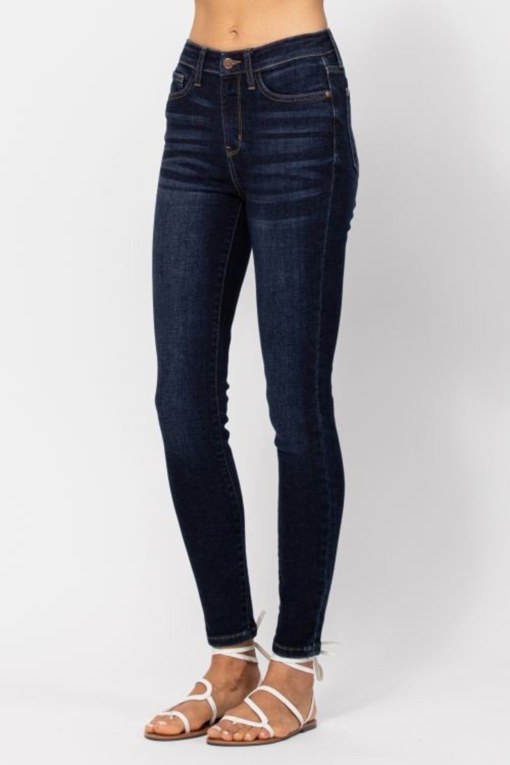 Judy Blue Full Size High Waist Handsand Skinny Jeans - Sydney So Sweet