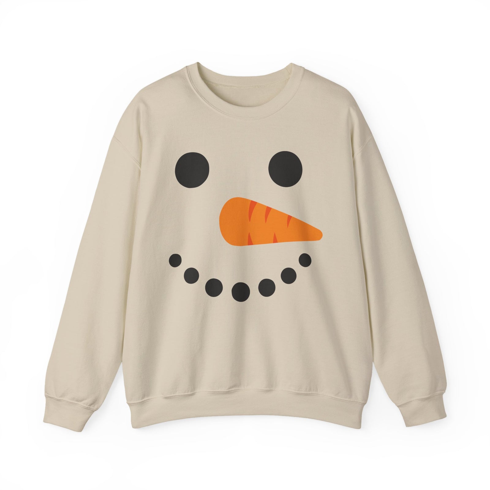 Cheerful Snowman Face Winter Crewneck Unisex Sweatshirt