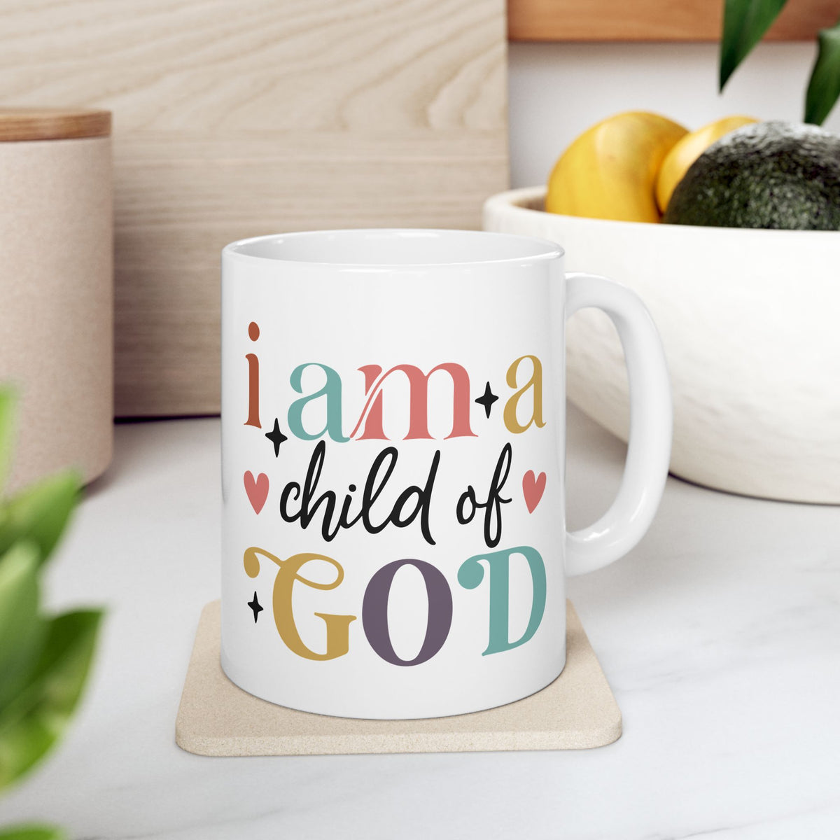 I Am a Child of God Inspirational Christian Cute Ceramic Mug Coffee Cup (11oz & 15oz)