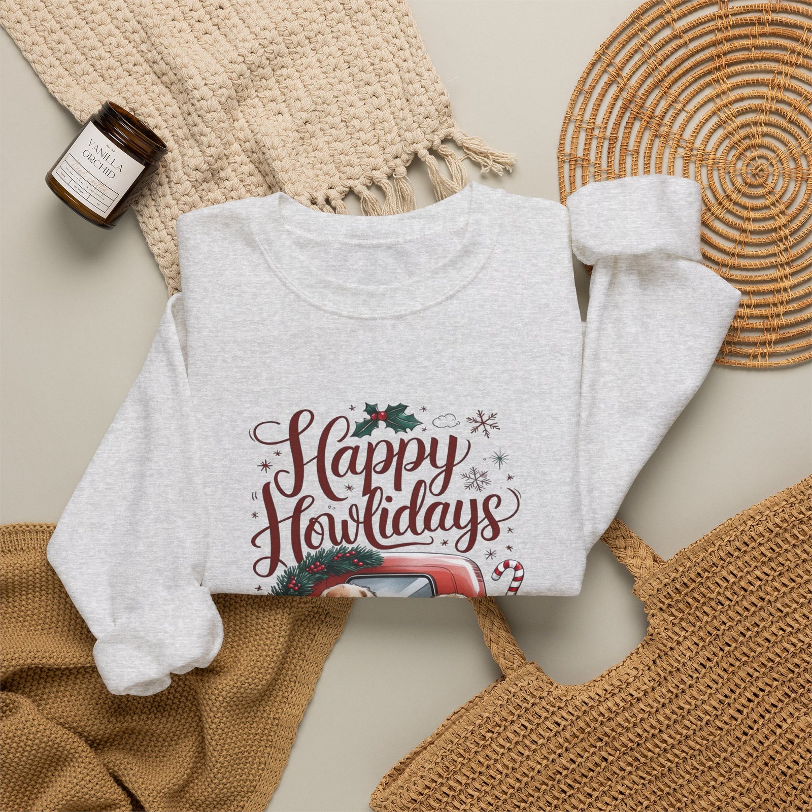 Happy Howlidays Puppy Crewneck Unisex Sweatshirt