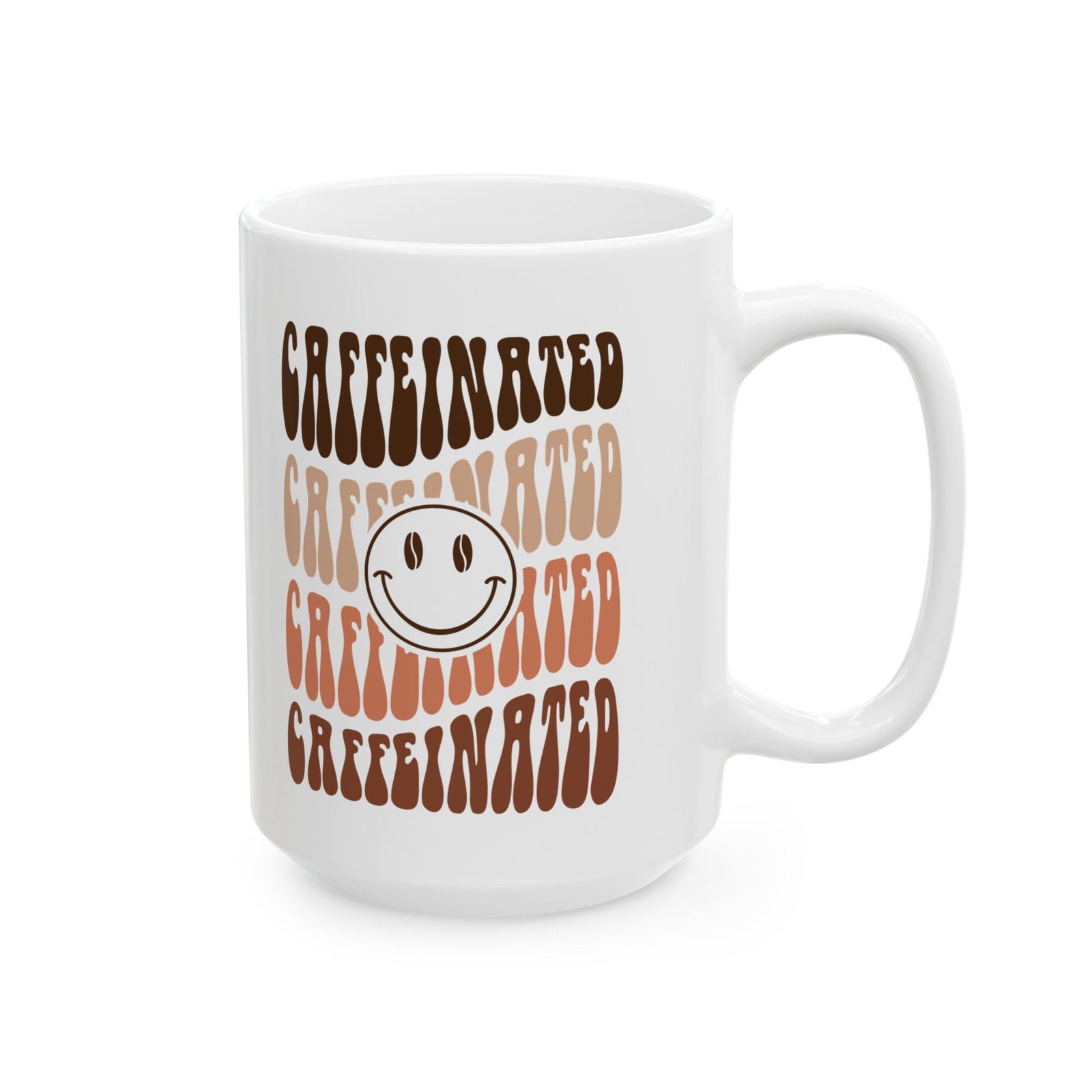 Caffeinated Smile Cute Ceramic Mug Coffee Cup (11oz & 15oz)