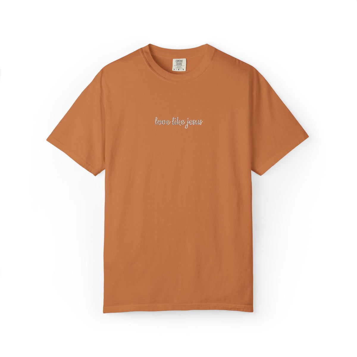 Love Like Jesus Embroidered Script Tee Christian T-Shirt
