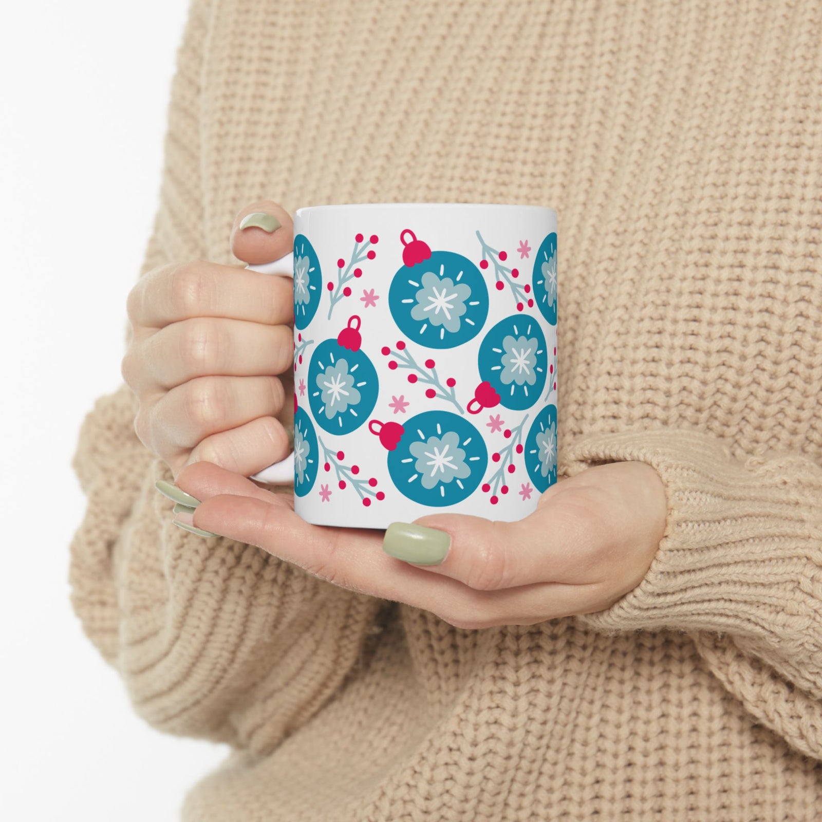 Opulent Ornaments Christmas Ceramic Mug Coffee Cup (11oz & 15oz)