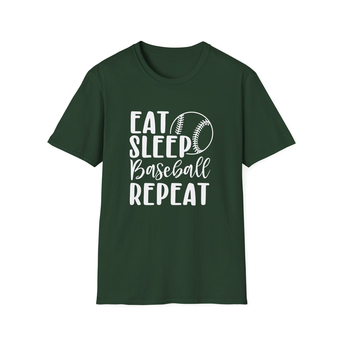 Eat Sleep Baseball Repeat Graphic T-Shirt Cute Sports Mom Tee (12 Team Colors)
