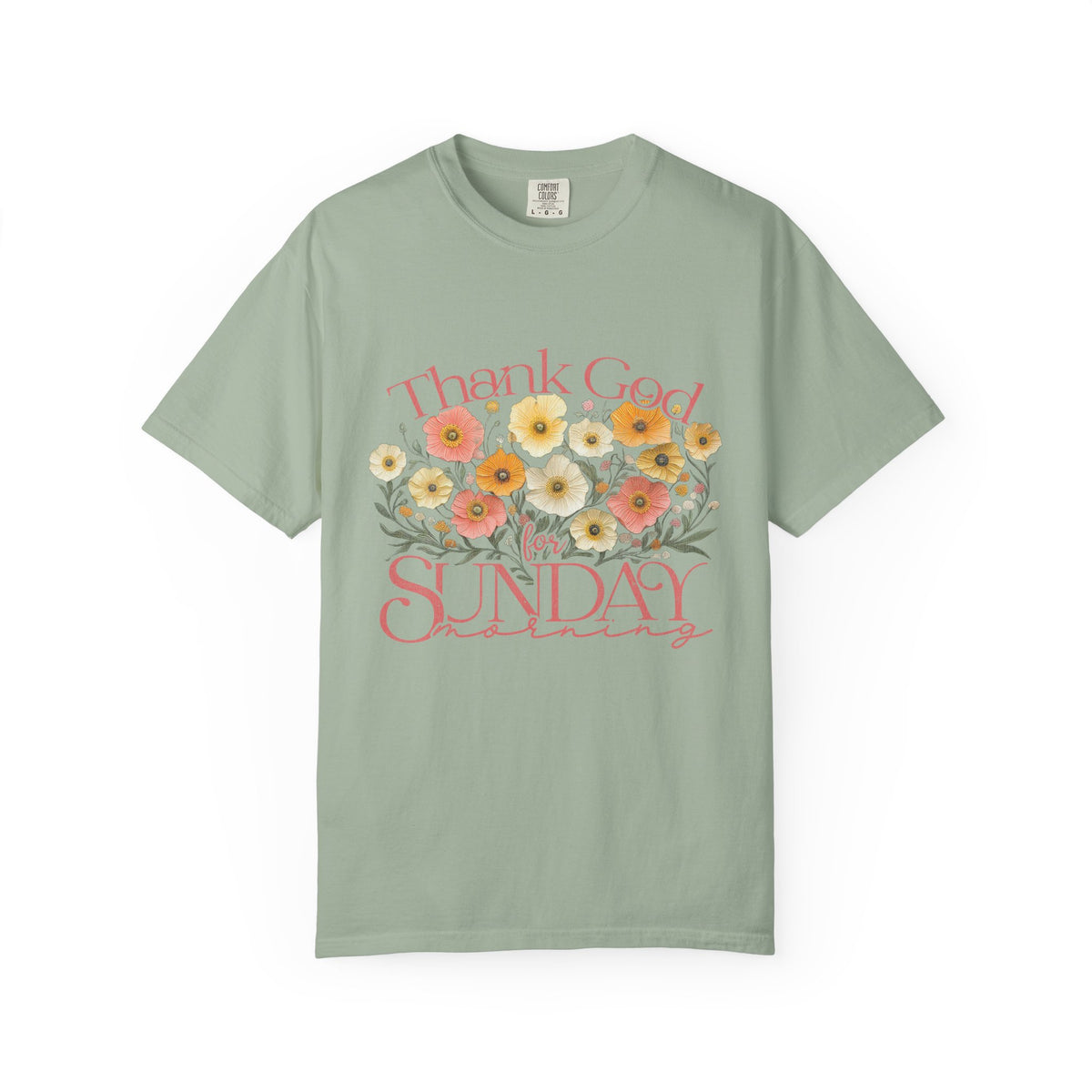 Thank God for Sunday Morning Christian Church Floral T‑Shirt Unisex Distressed Tee