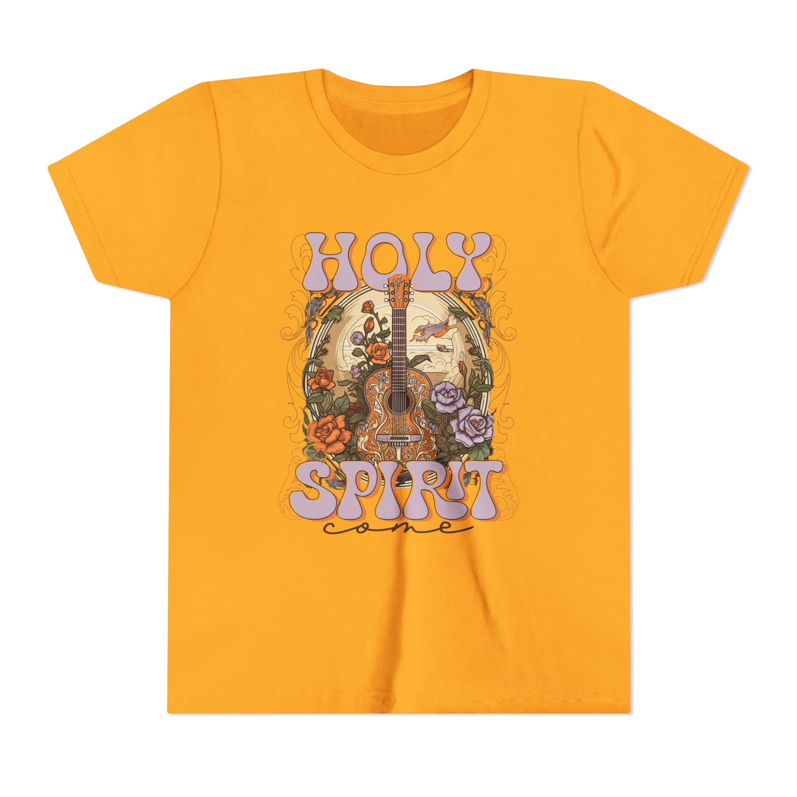Holy Spirit Come Kids T-Shirt Christian Praise Guitar Graphic Tee