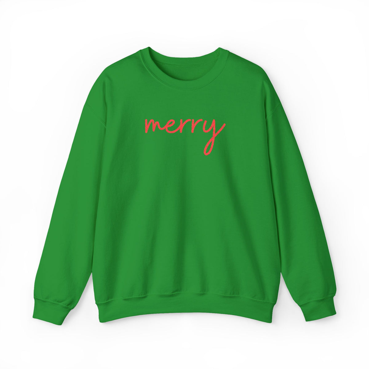 Jolly Red Script Heavy Blend Women's Crewneck Embroidered Christmas Holiday Sweatshirt - Sydney So Sweet