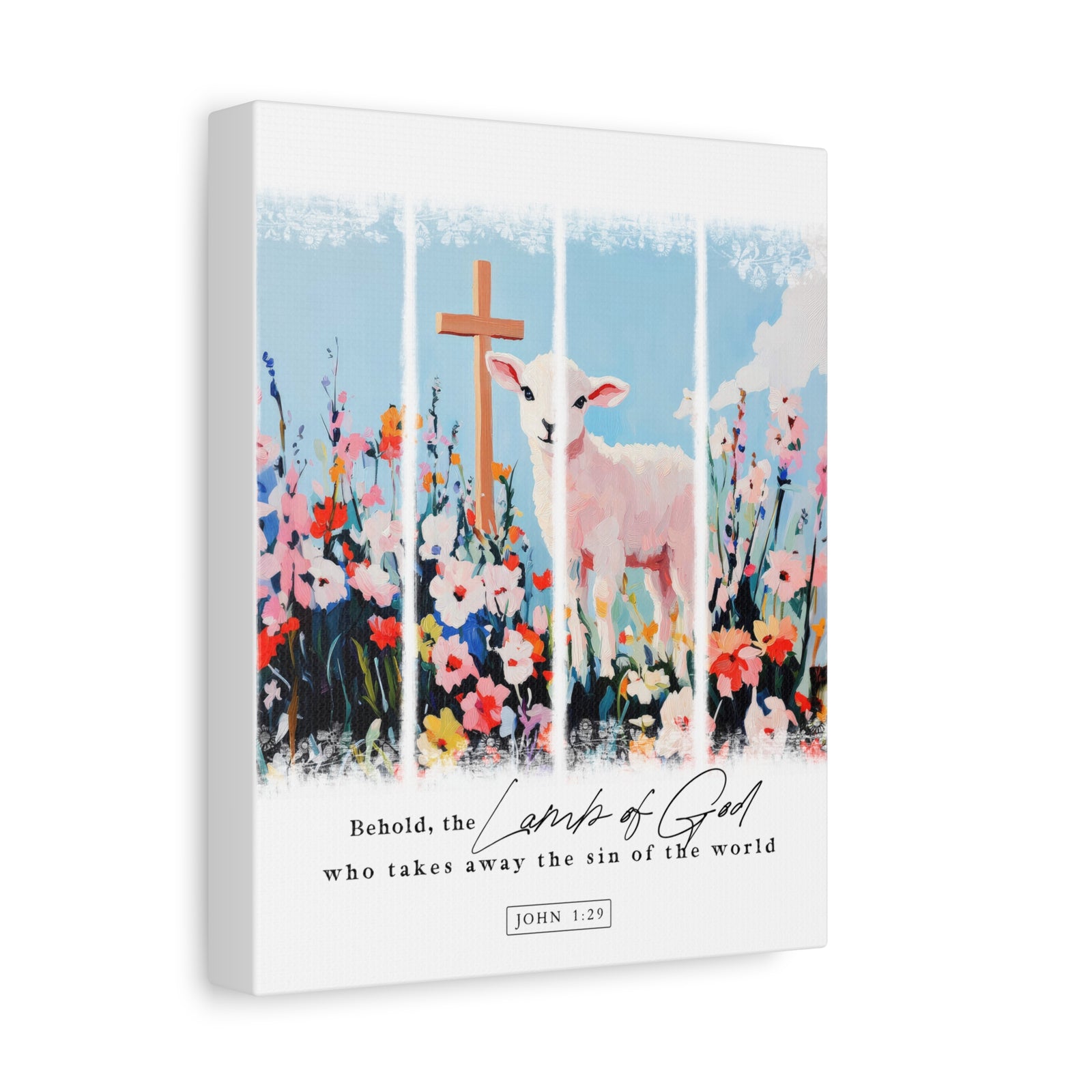 Lamb of God Canvas Wall Art John 1:29 Scripture Print