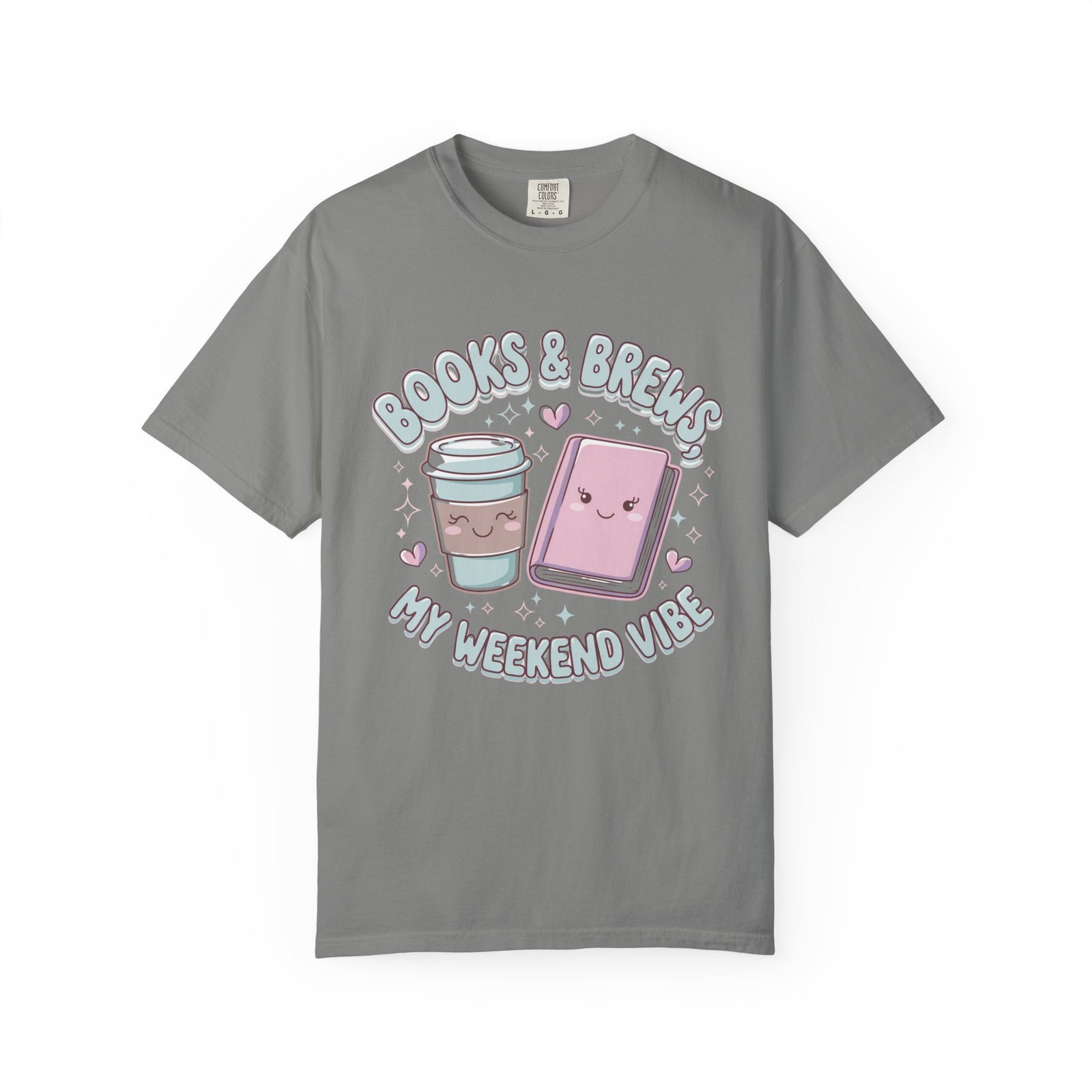 Books & Brews Weekend Vibe Graphic T-Shirt Unisex Book Lover Short Sleeve Tee