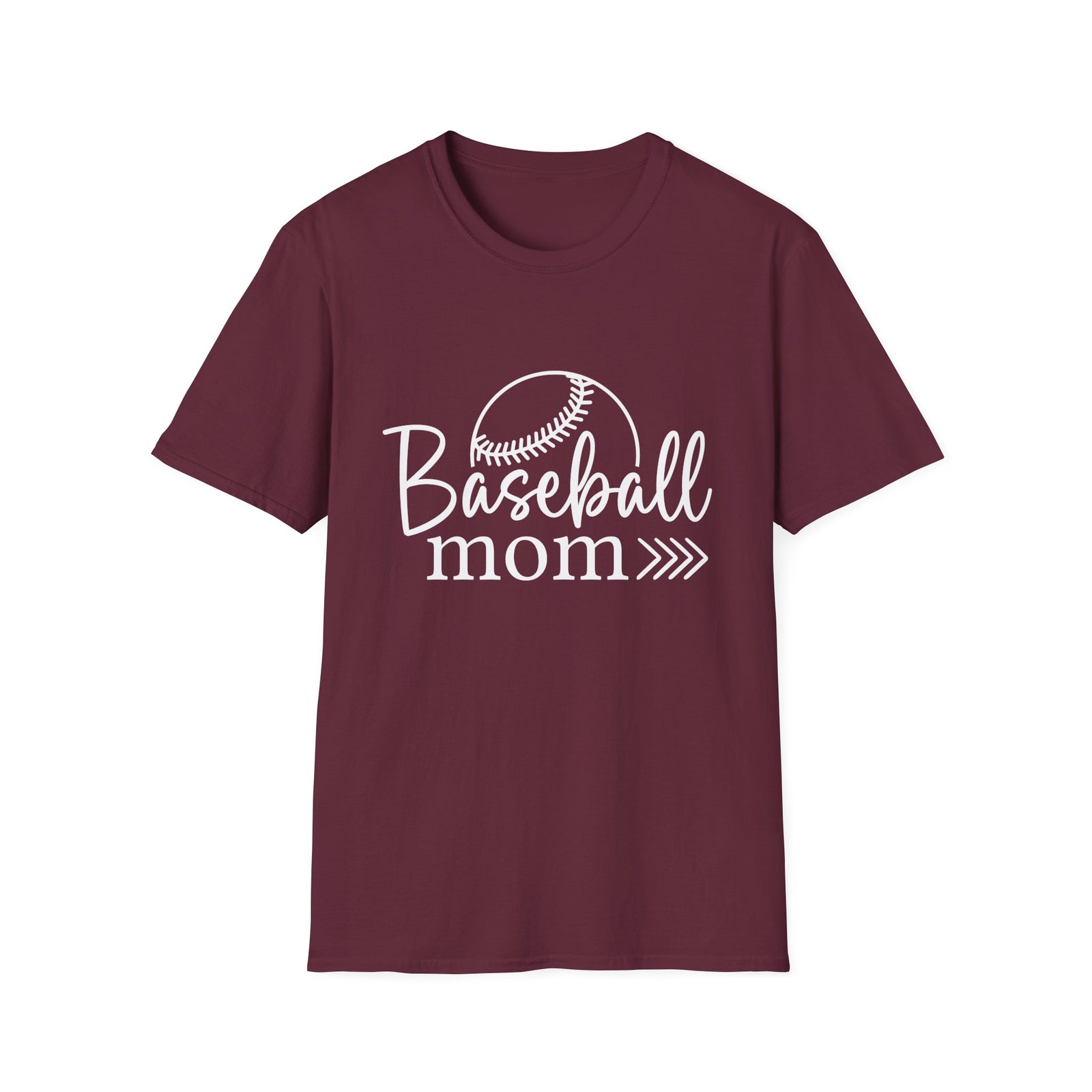 Baseball Mom Classic Graphic T-Shirt Cute Sports Mom Tee (12 Team Colors)