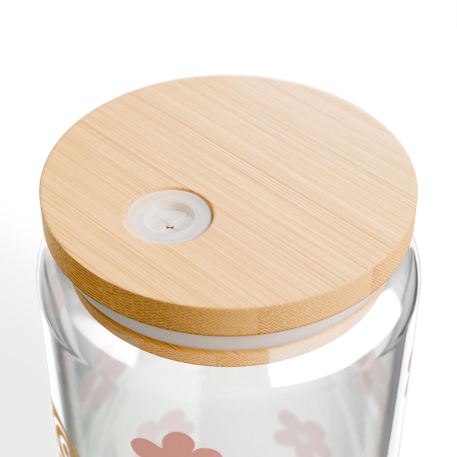 Faith Heart Floral Tumbler Sipper Glass 16oz — Reusable Drink Jar with Lid & Straw