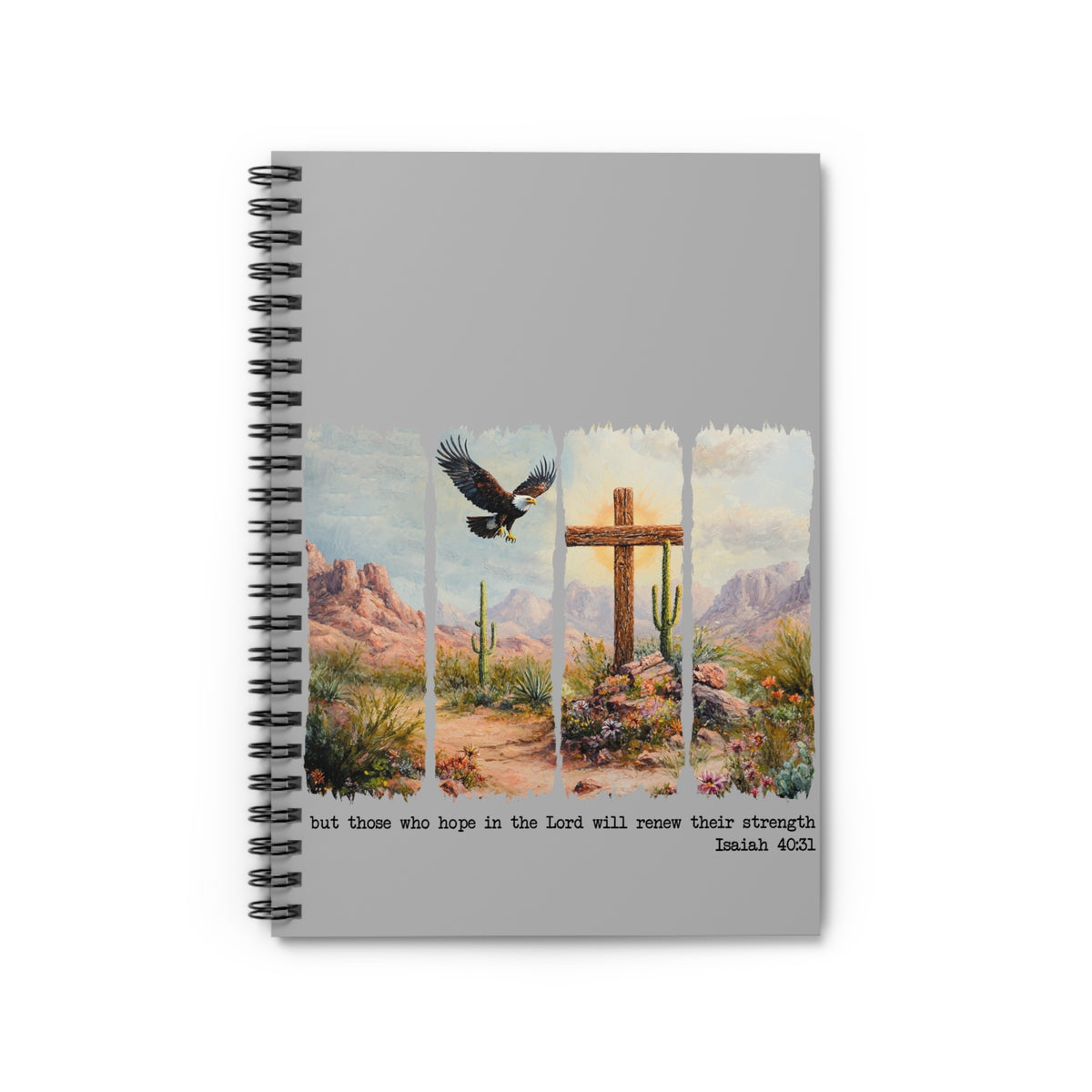 Faith Desert Spiral Ruled Notebook Isaiah 40:31 Christian Inspirational Journal