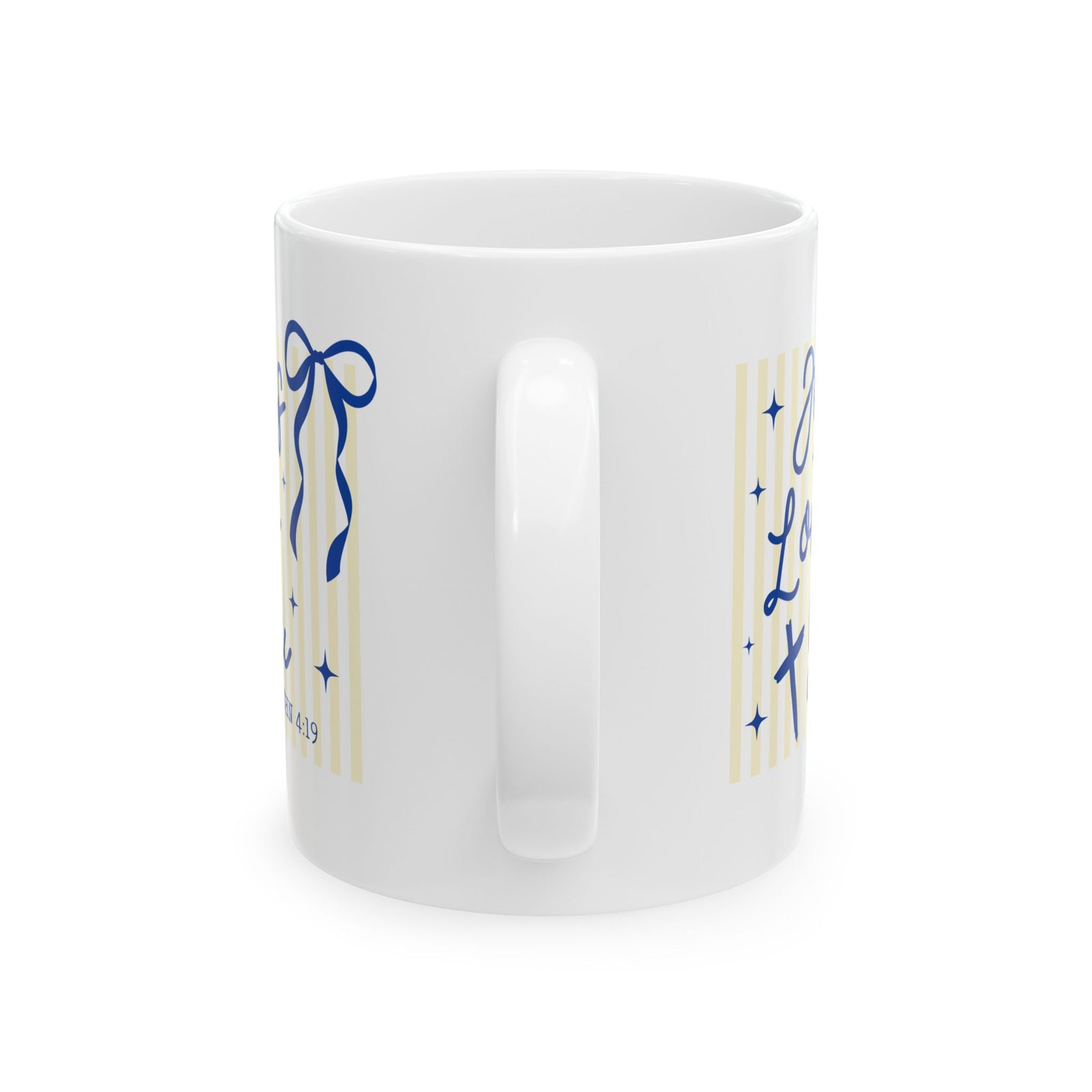 Jesus Loves You Cute Striped Ceramic Mug Coffee Cup (11oz & 15oz)