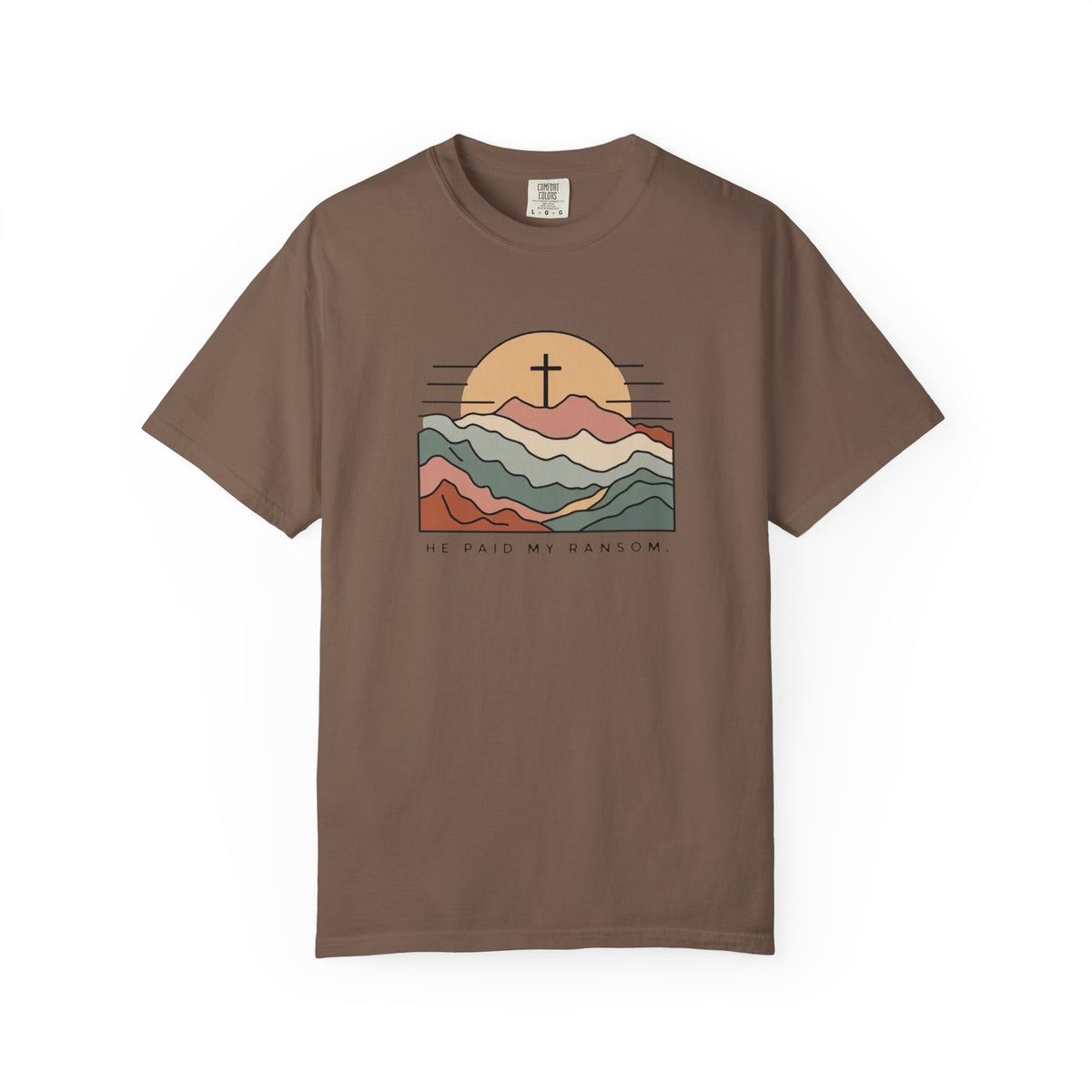 He Paid My Ransom Christian Mountain Cross Graphic T-Shirt Unisex Tee